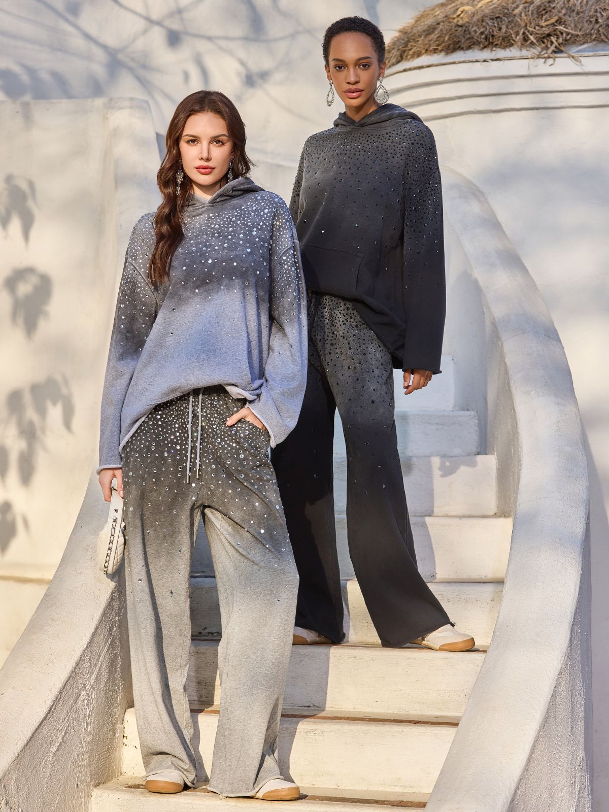 Final Sale | Gradient Starry Beaded Hoodie
