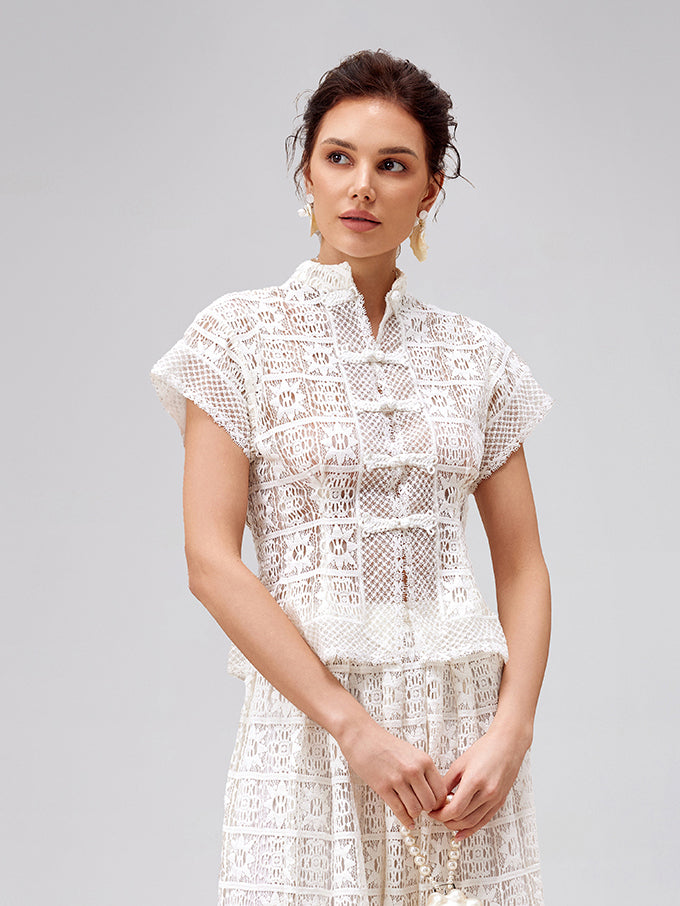 Craftsmanship Delicate Buttoned Lace Shirt
