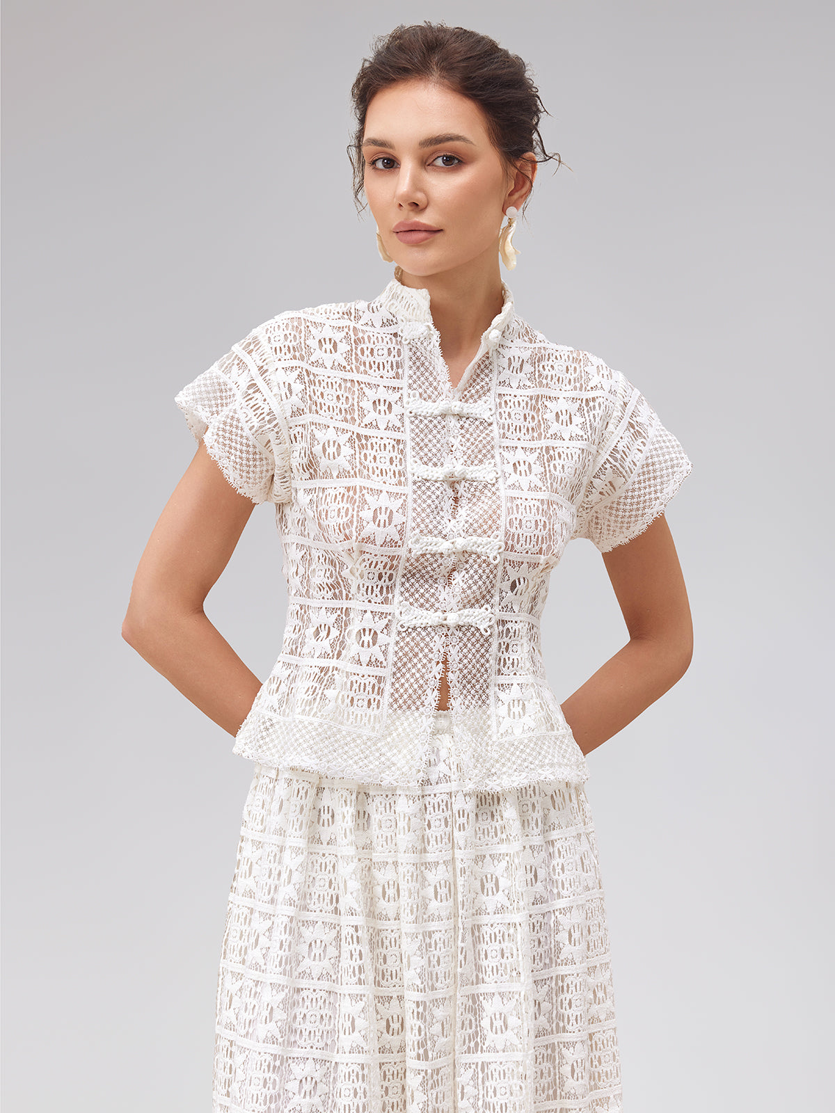 Craftsmanship Delicate Buttoned Lace Shirt