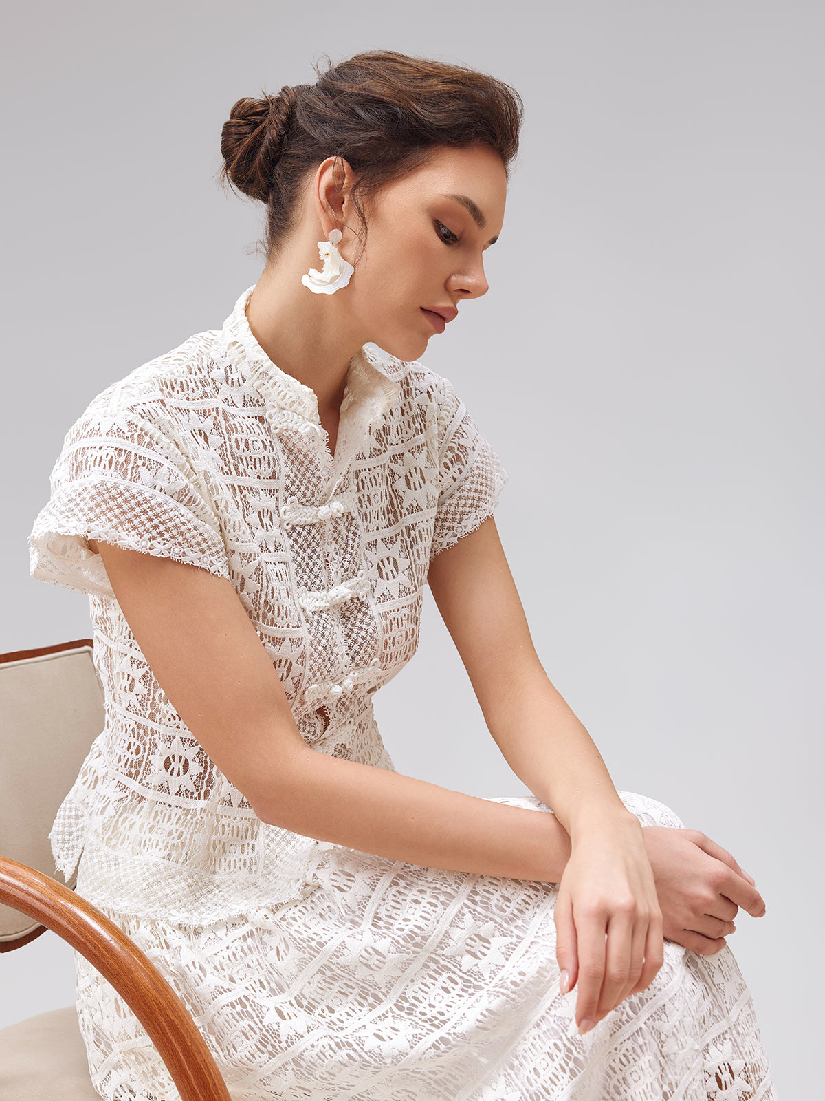 Craftsmanship Delicate Buttoned Lace Shirt