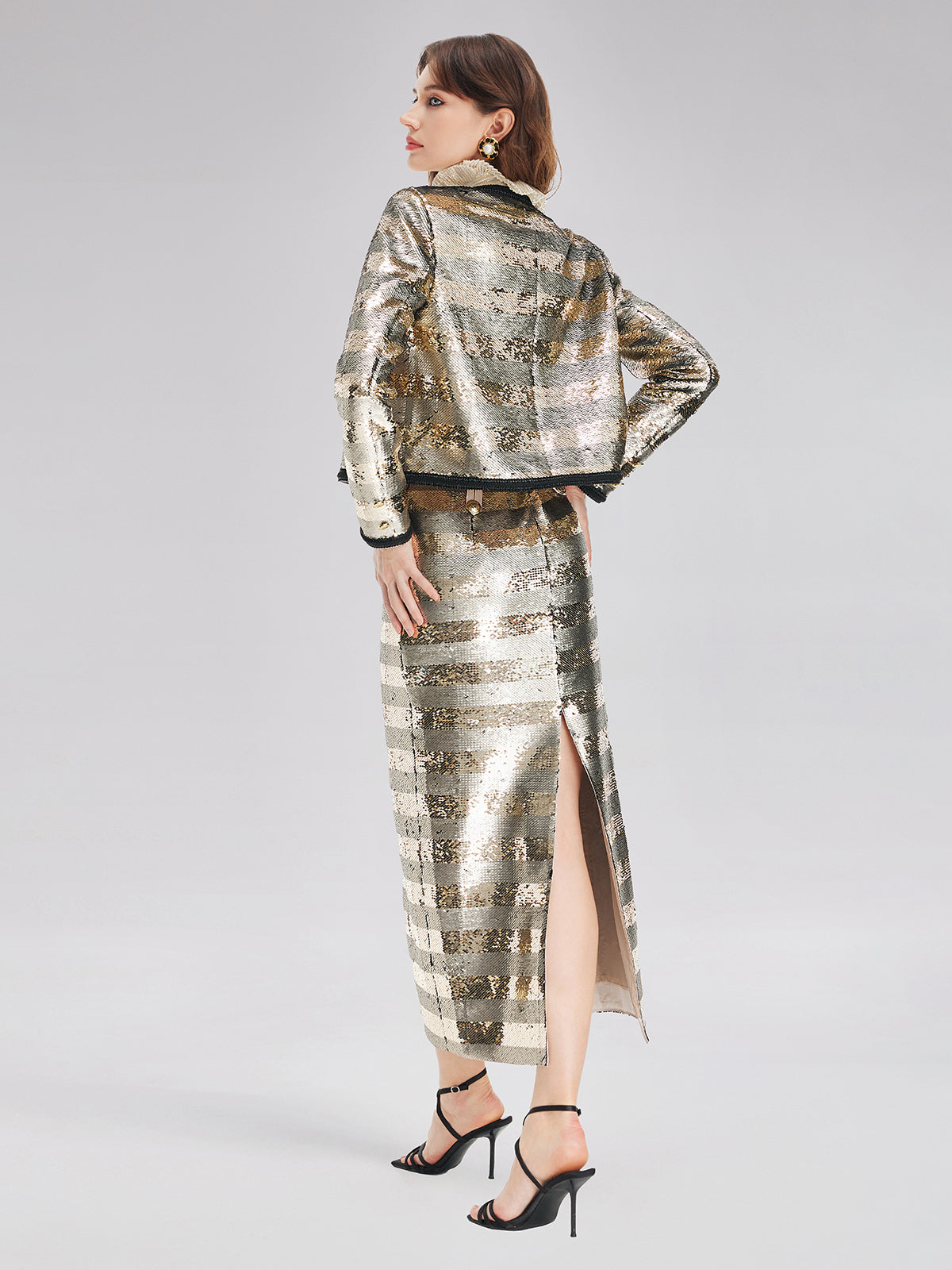 Gilded Sequin Striped Jacket