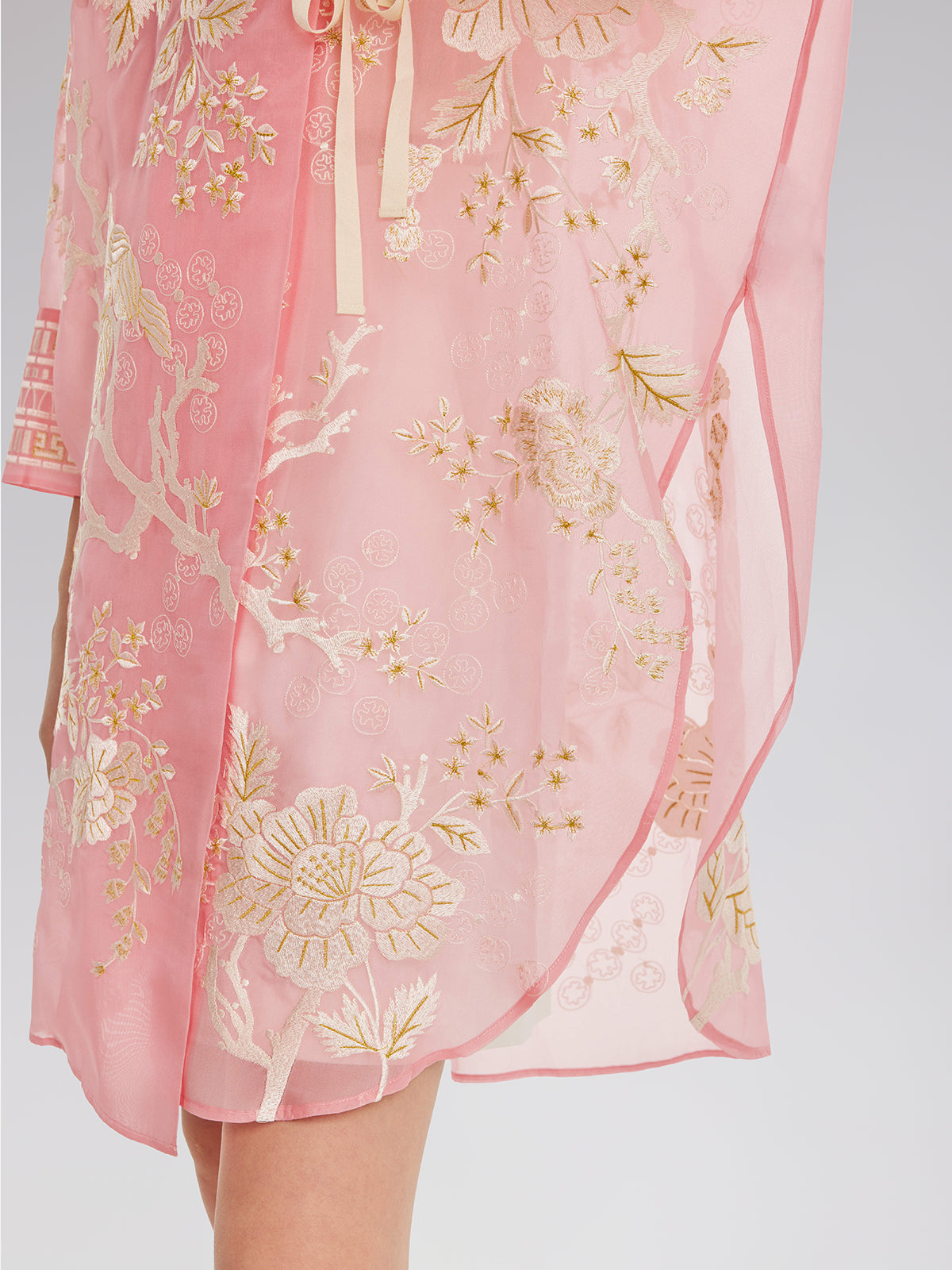 Mulberry Silk Jacquard Long Top