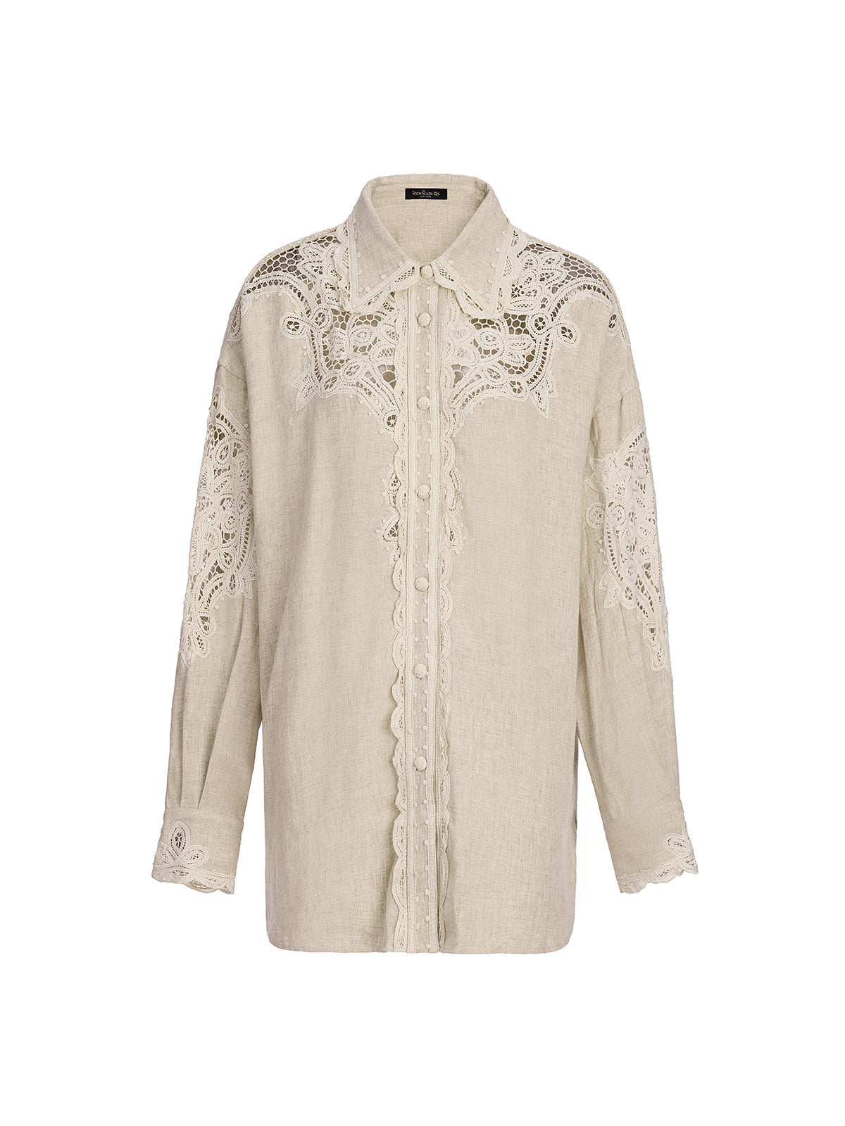 Final Sale | French Ramie Lace Detail Top