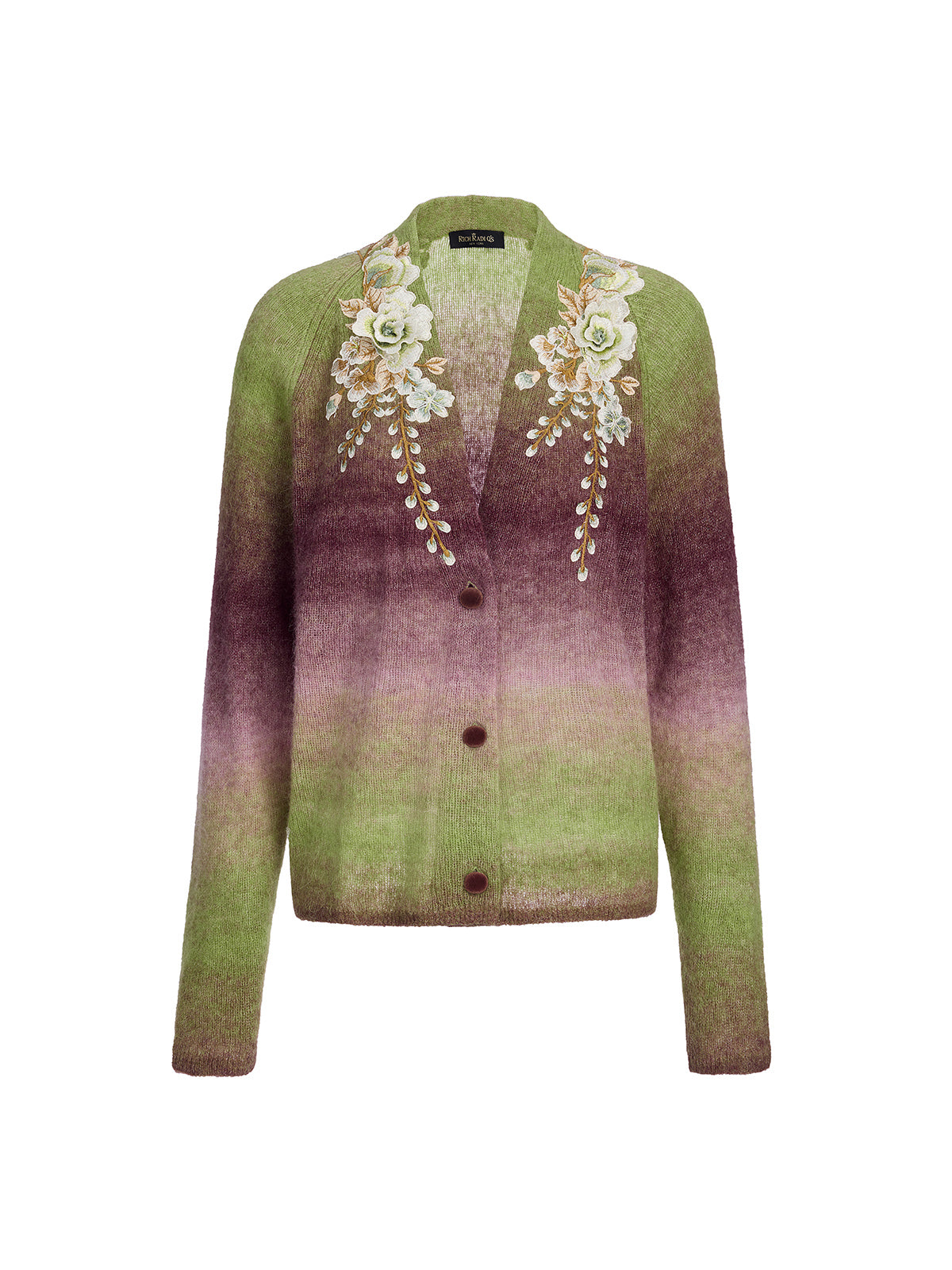 Gradient Wool Beaded Knit Sweater