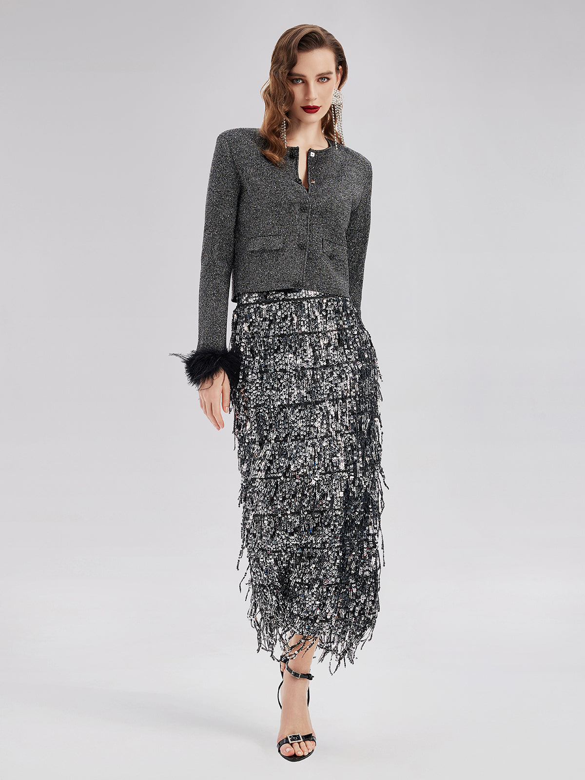 Final Sale | Luxurious Removable Feather Wool Knit Jacket