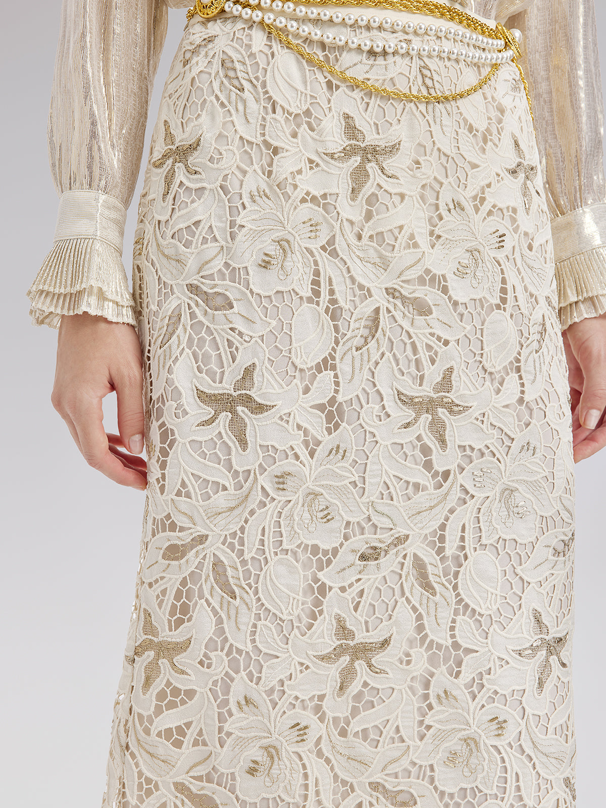 Embroidered Lace Mermaid Skirt