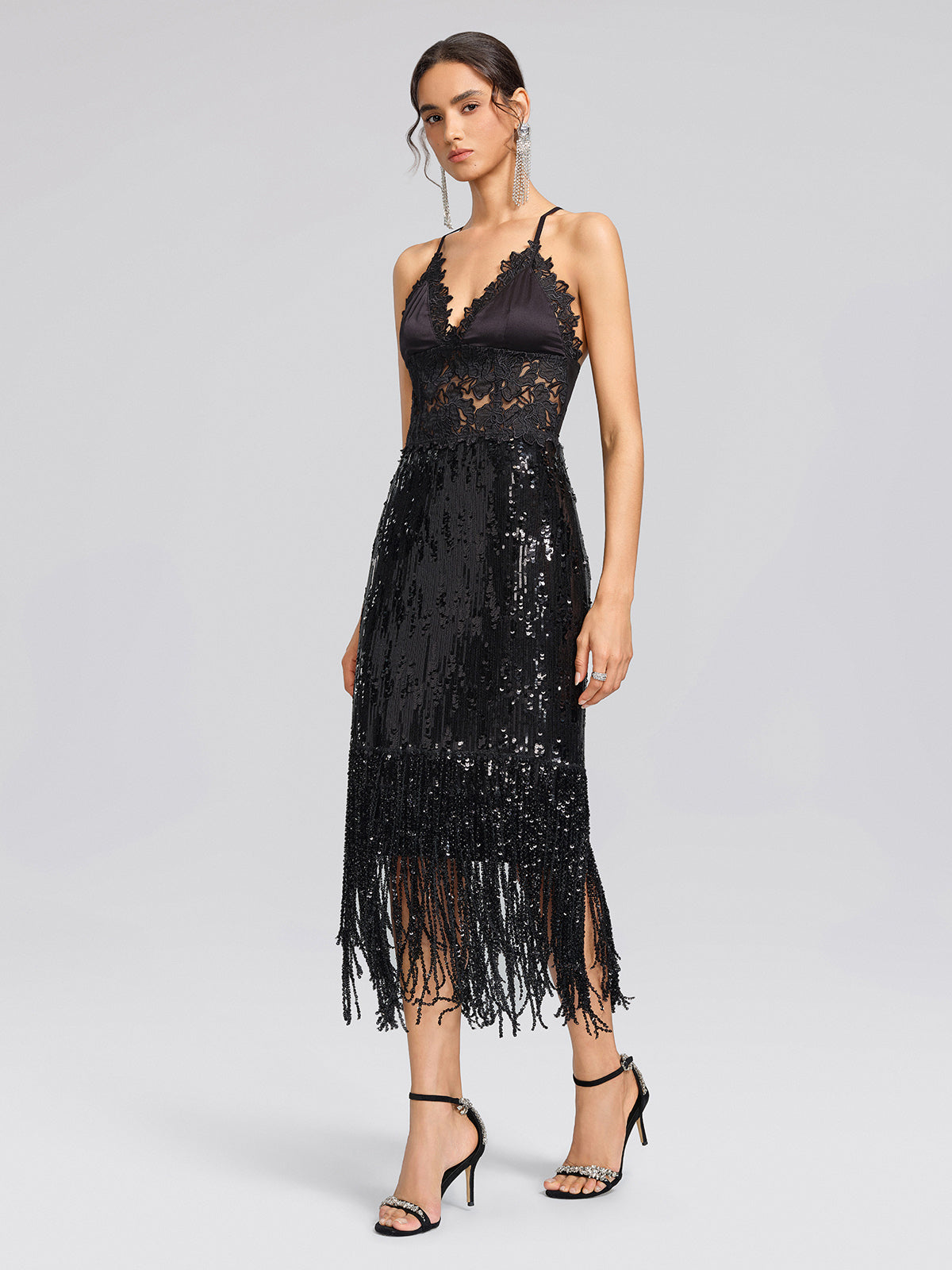 Sequin Beaded Fringe Mermaid Skirt