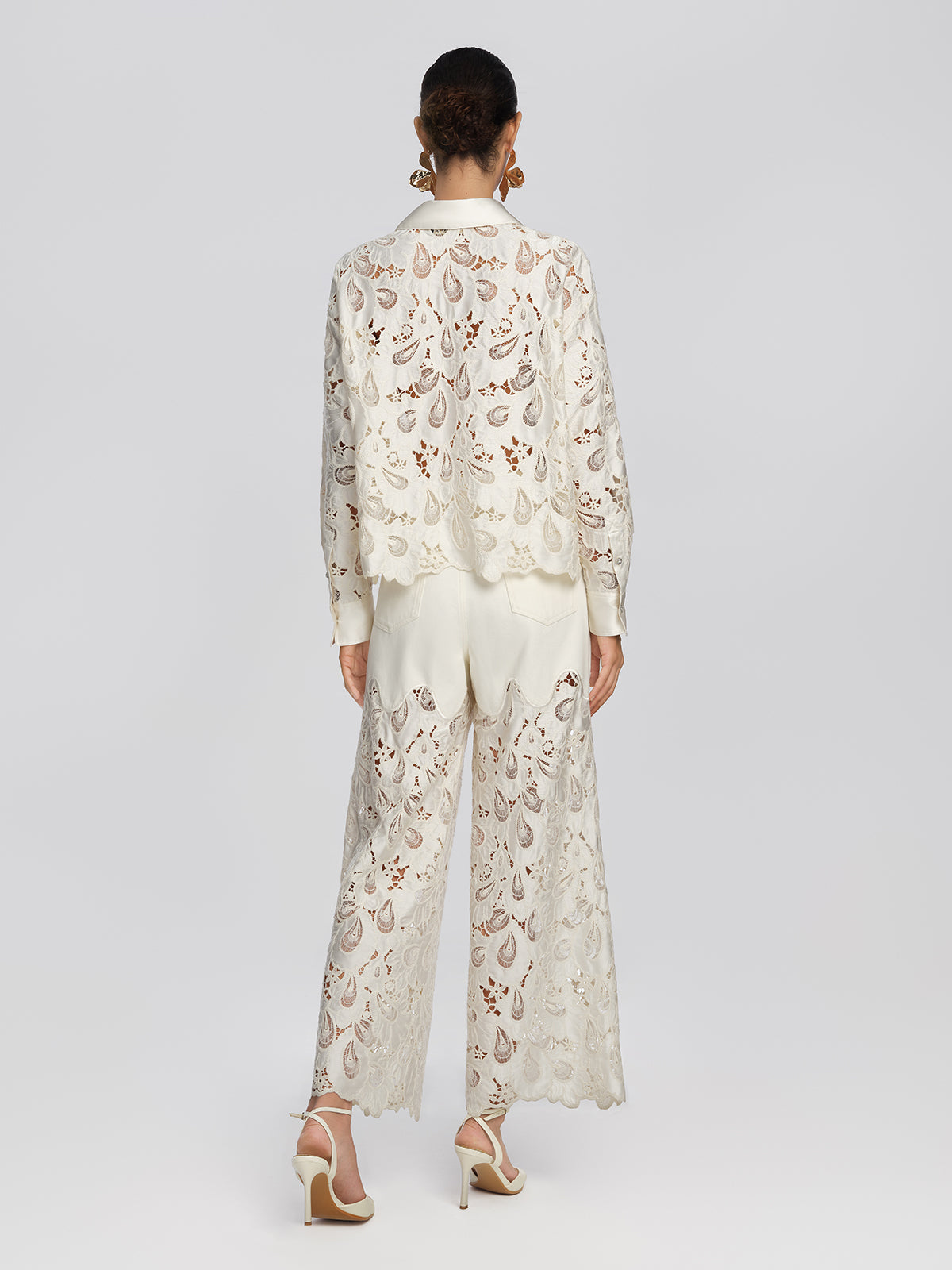 Eyelet Lace Rhinestone Shirt