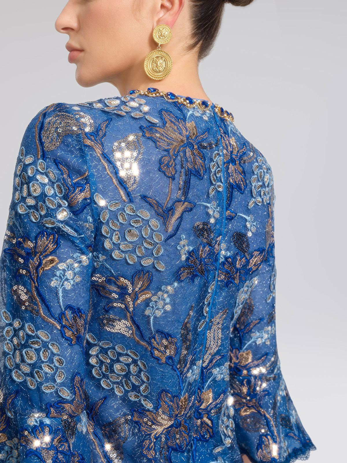 Sequin Jacquard Crystal Embellished Dress