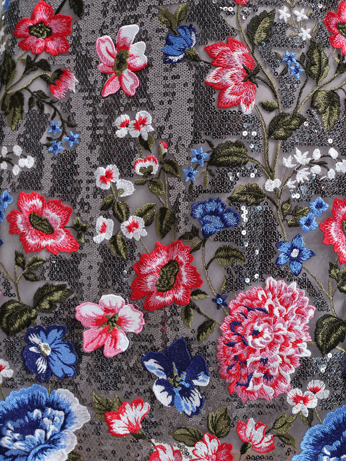 Sequin 3D Floral Embroidered Dress