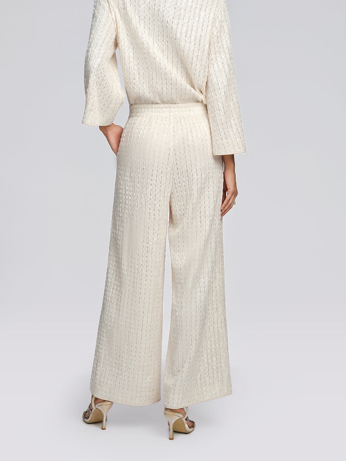 Sequin High Waist Wide Leg Pants