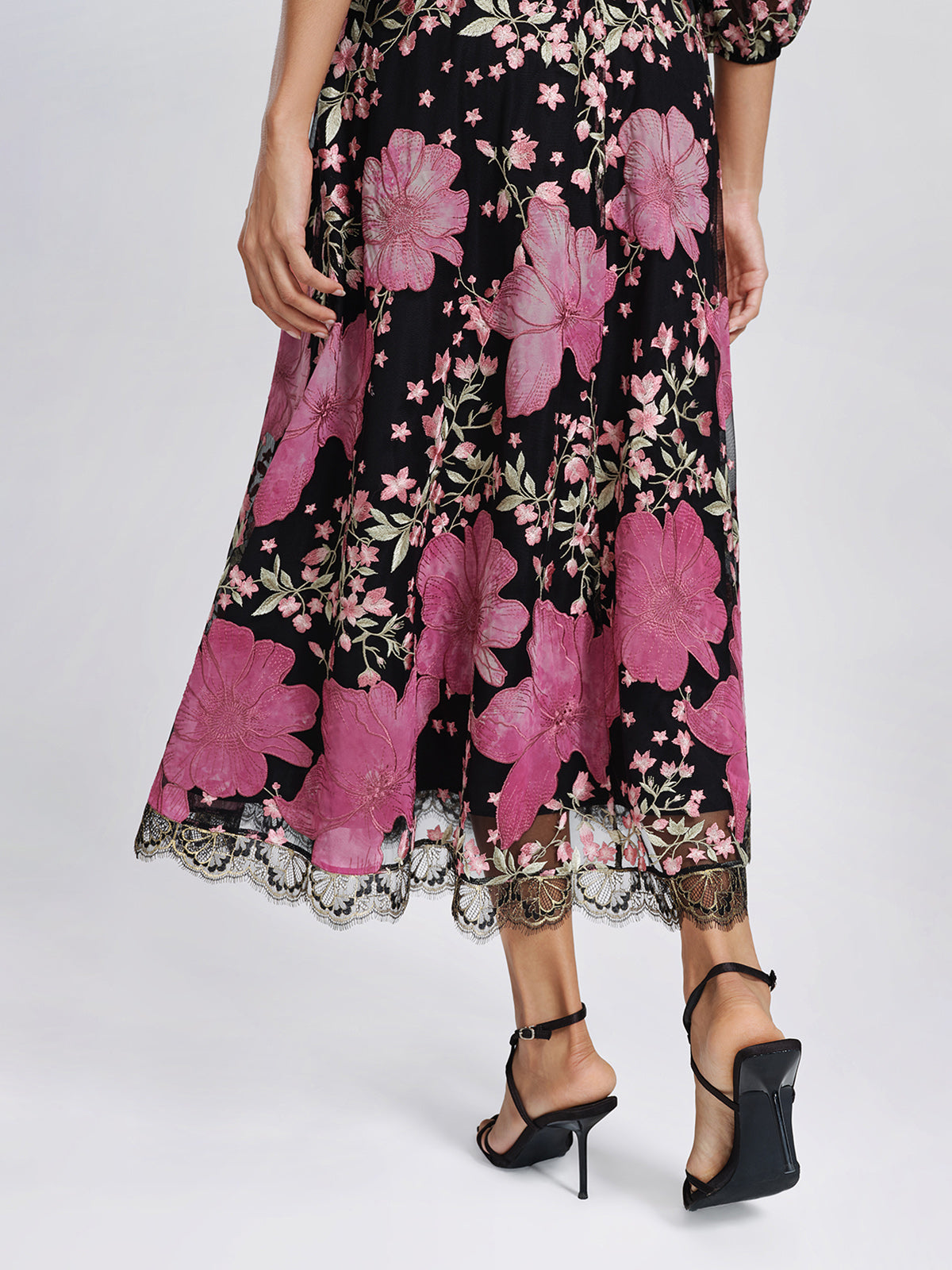 Mesh Floral Embroidery Lace Dress