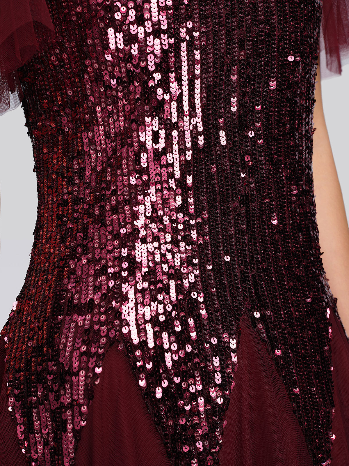 Sequin Mesh Layered A-Line Dress