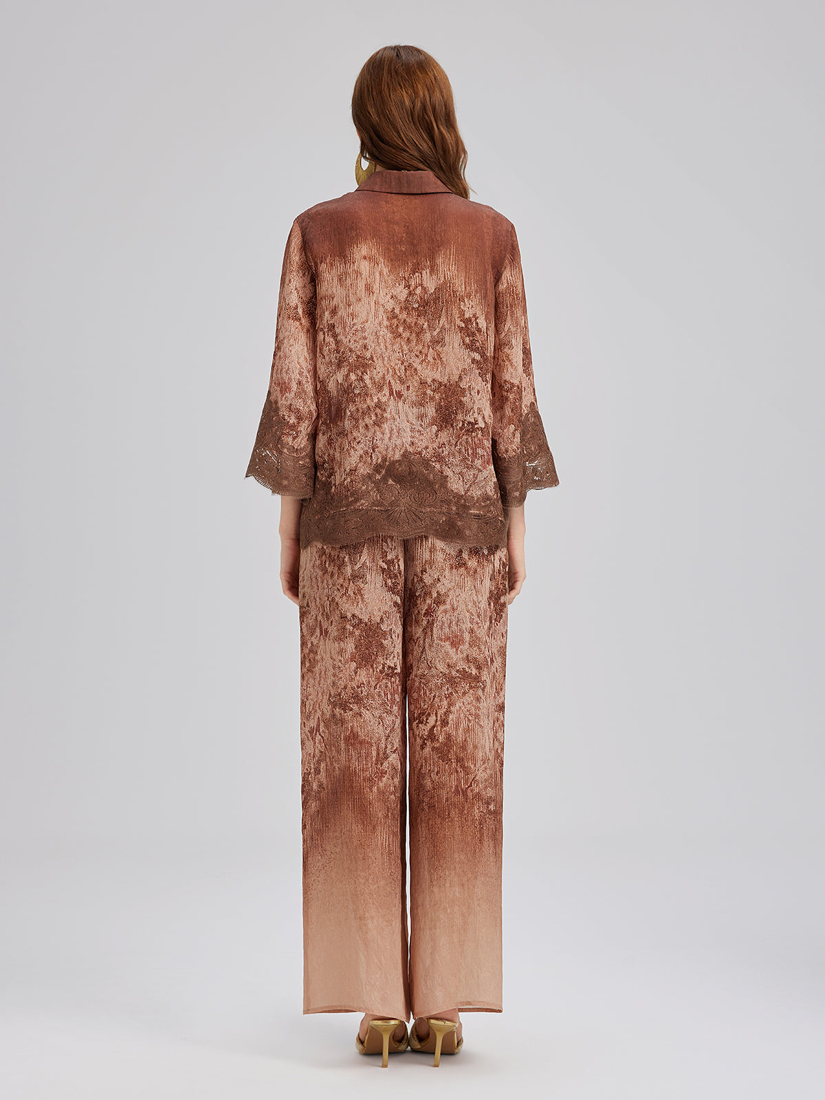 Ombre Lace Trim Pants