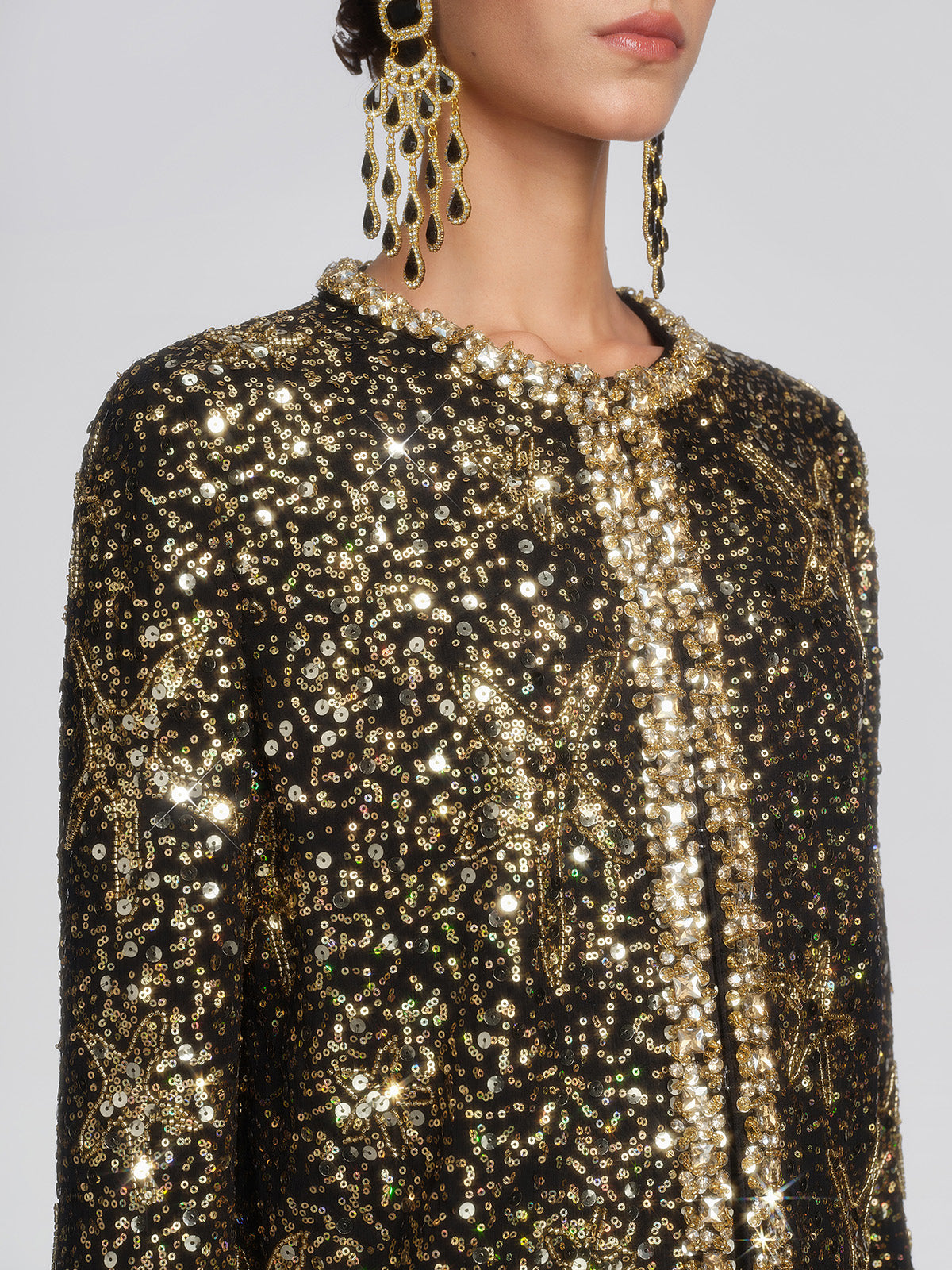 Gold Sequin Star Beaded Jacket