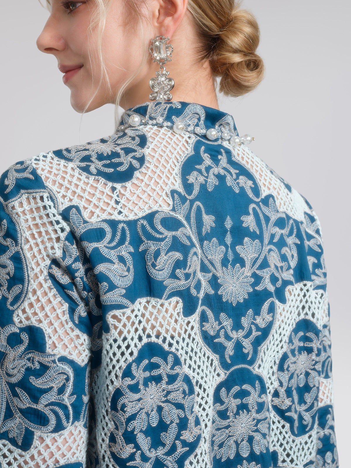 Cutwork Embroidered Beaded Straight Dress