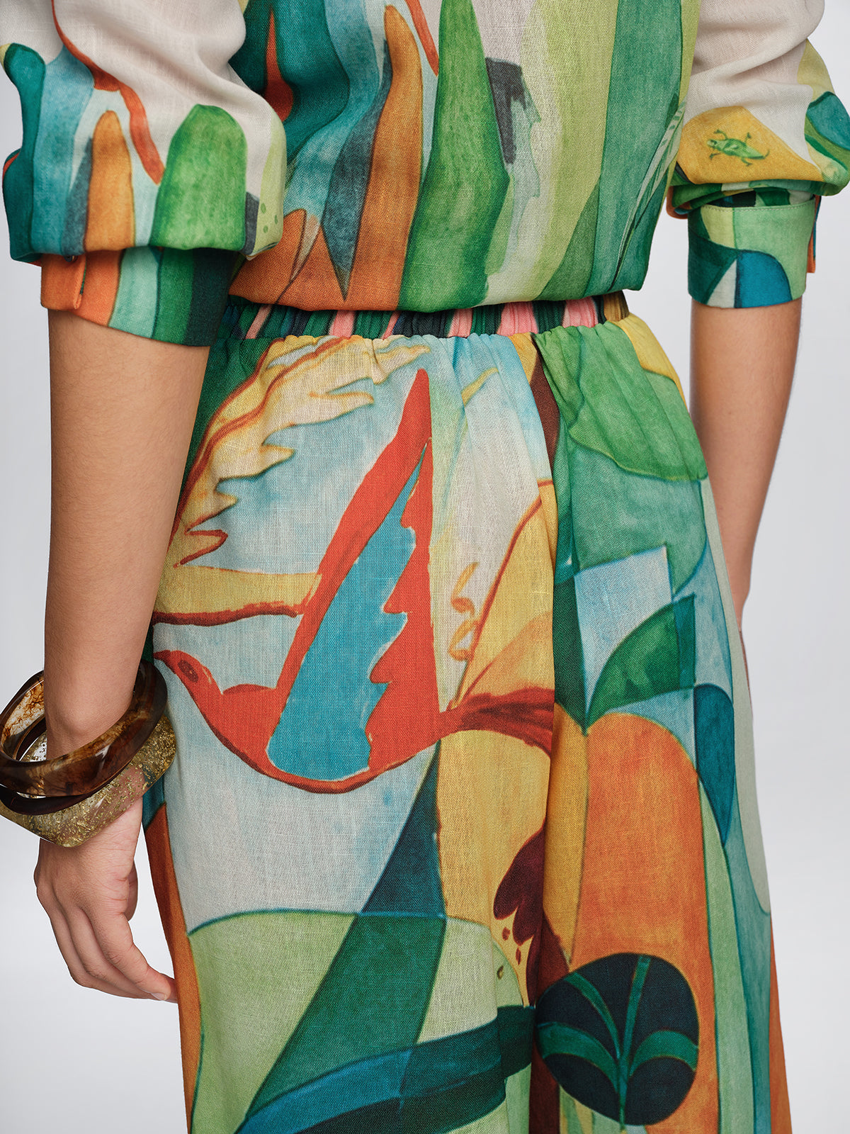 Beaded Tropical Abstract Print Set