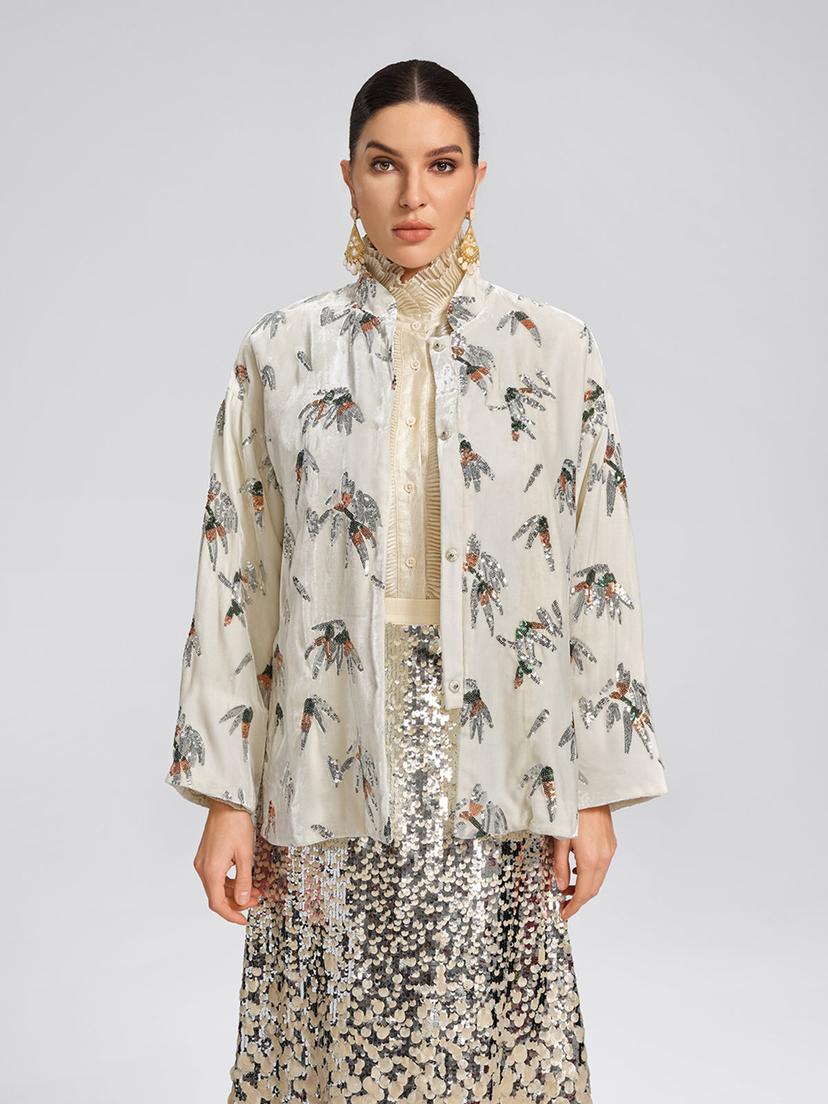Elegant Velvet Embroidered Chinese Jacket