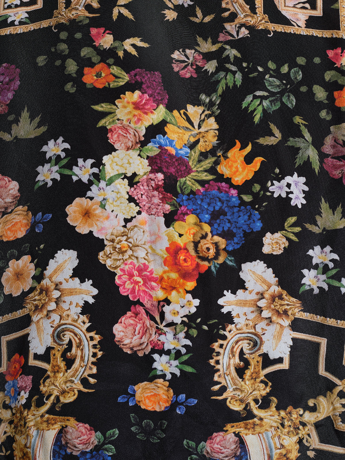100% Silk Printed Rhinestone Skirt