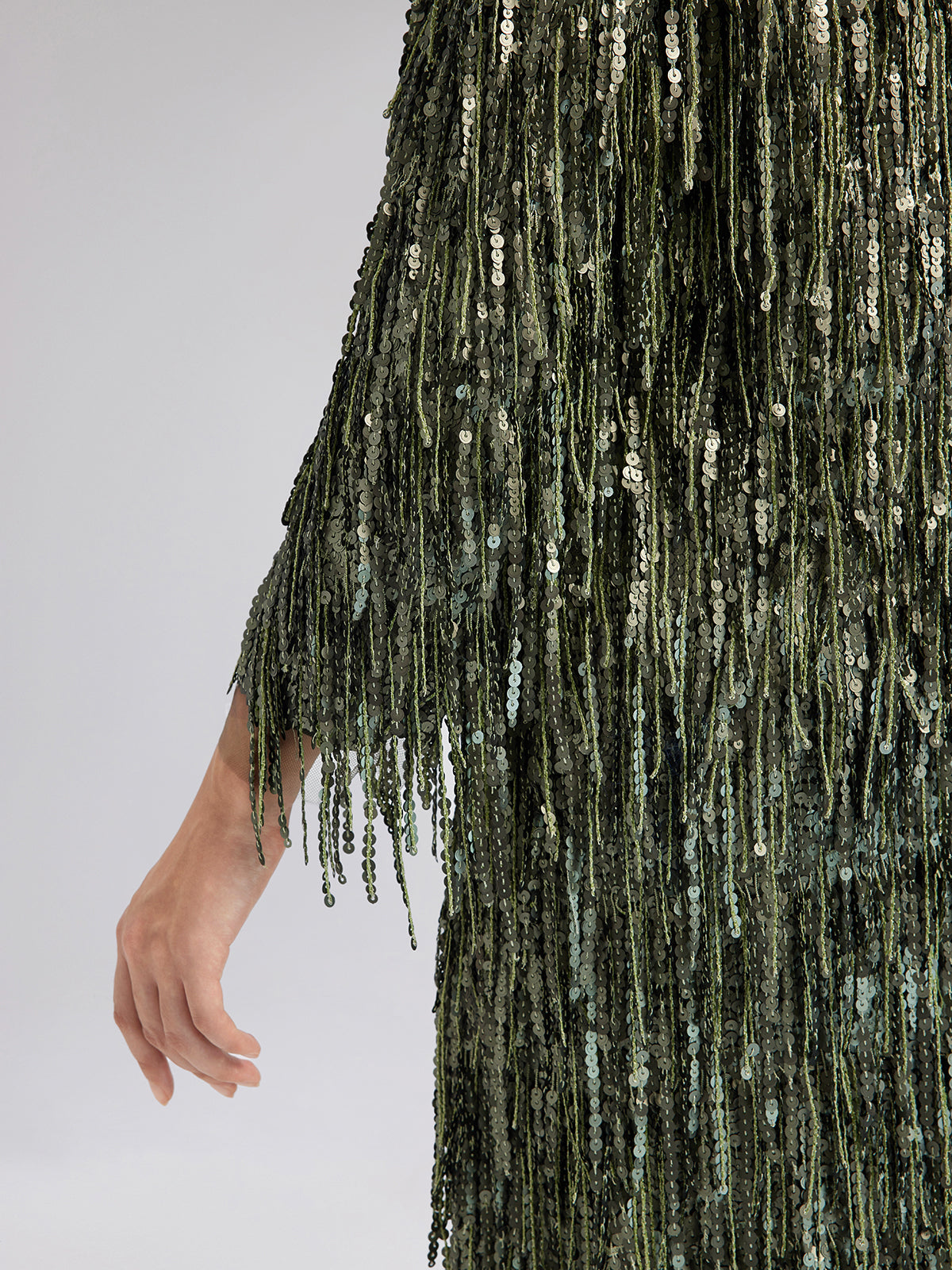 Handcrafted Sequin Fringe Crystal Trim Jacket