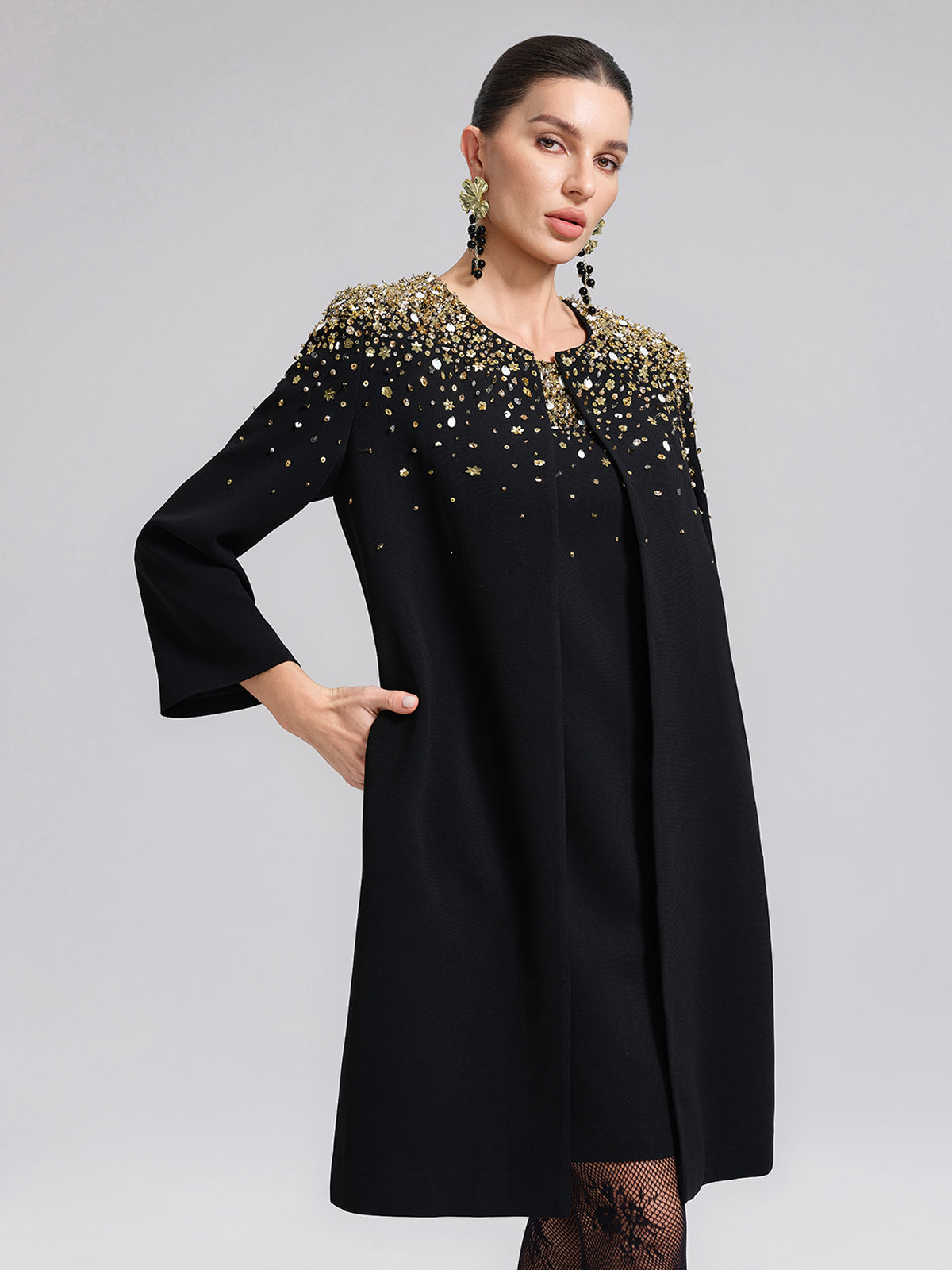 Gold Gradient Hand-Beaded Jacket