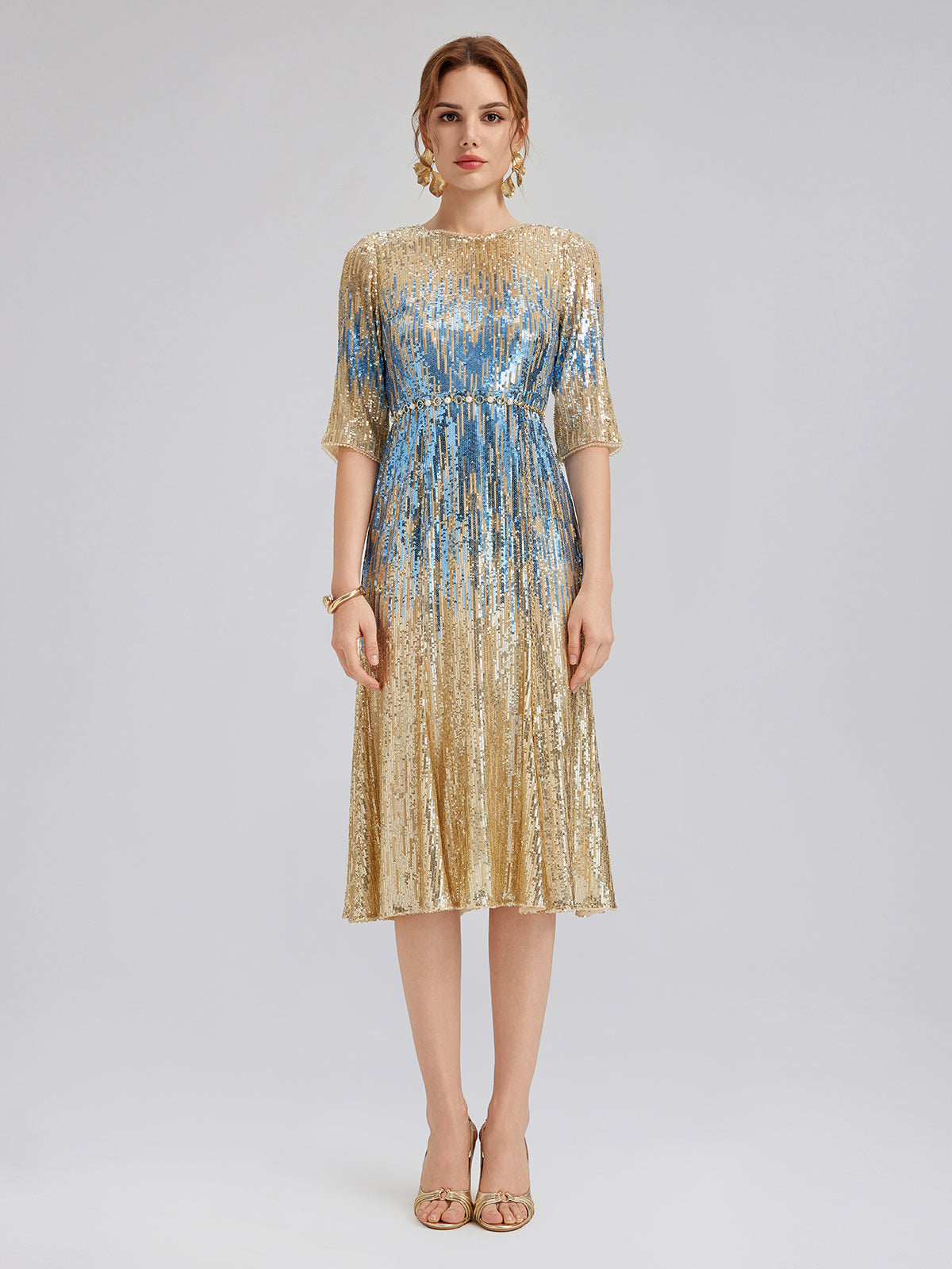 Soft Ombre Stretch Sequin Dress
