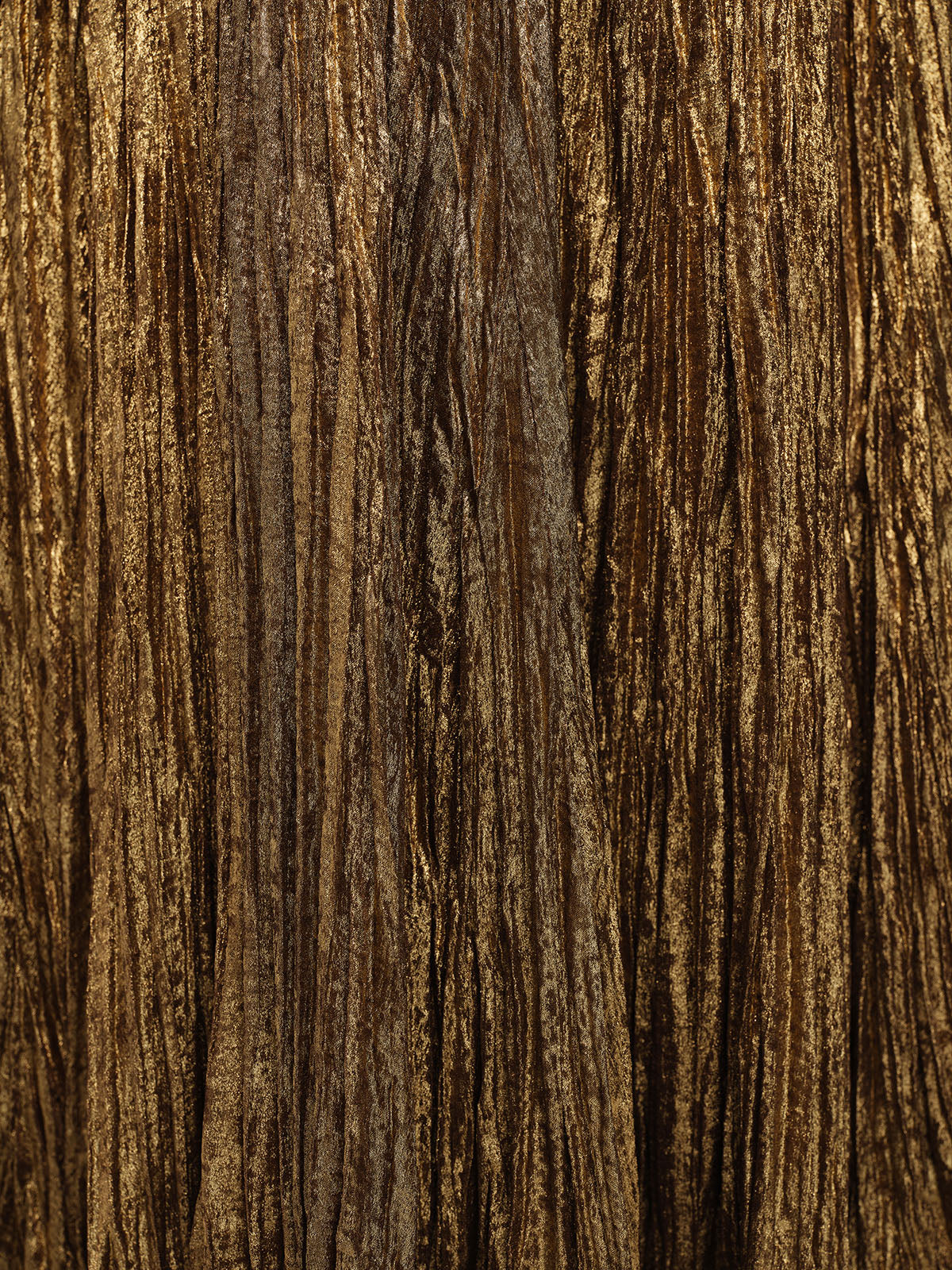 Golden Textured Pleated Mermaid Skirt