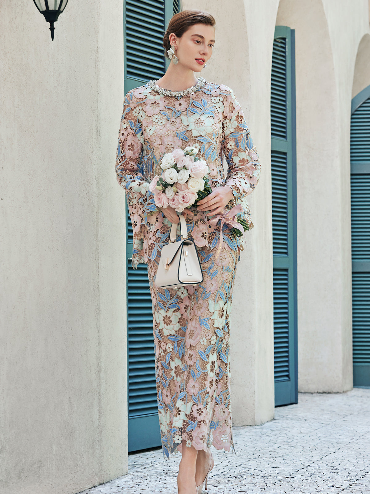 Custom Guipure Lace Floral Top