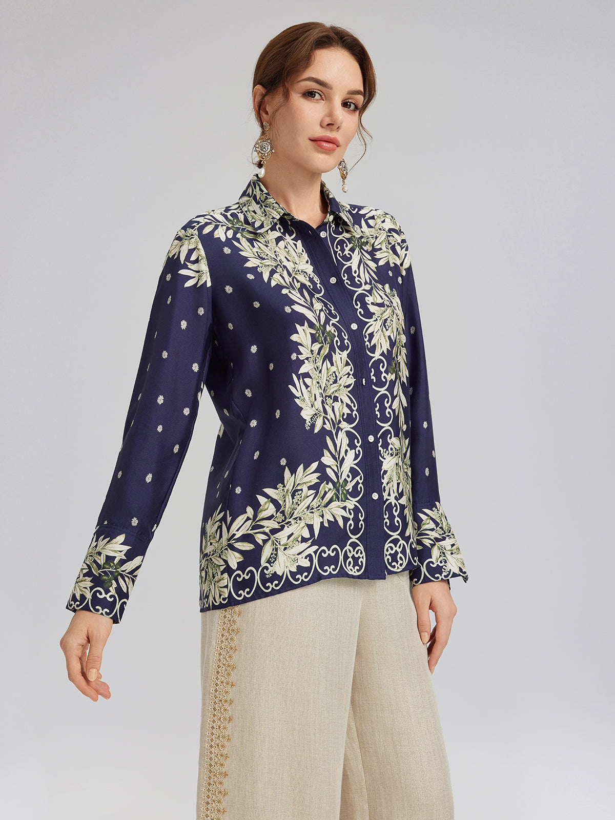 Soft Mulberry Silk Printed Shirt
