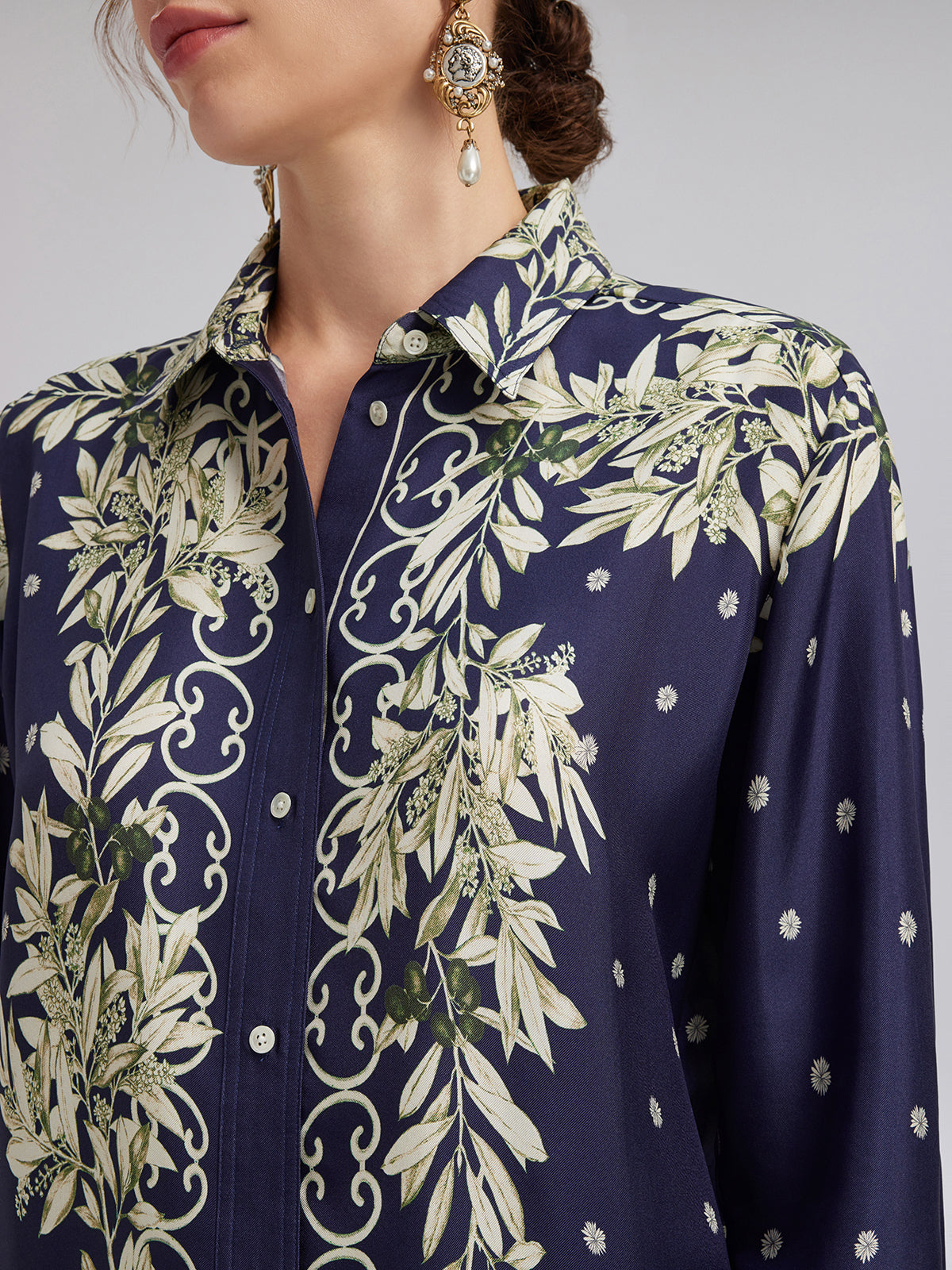 Soft Mulberry Silk Printed Shirt