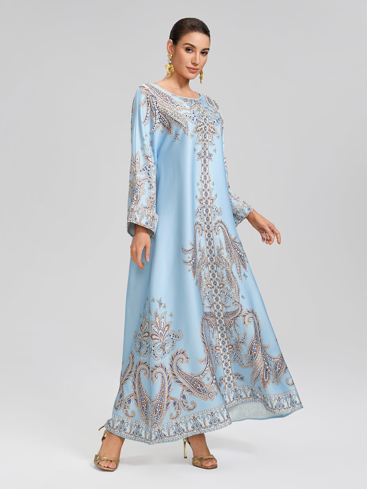 Paisley Hand-Beaded Relaxed Maxi Dress