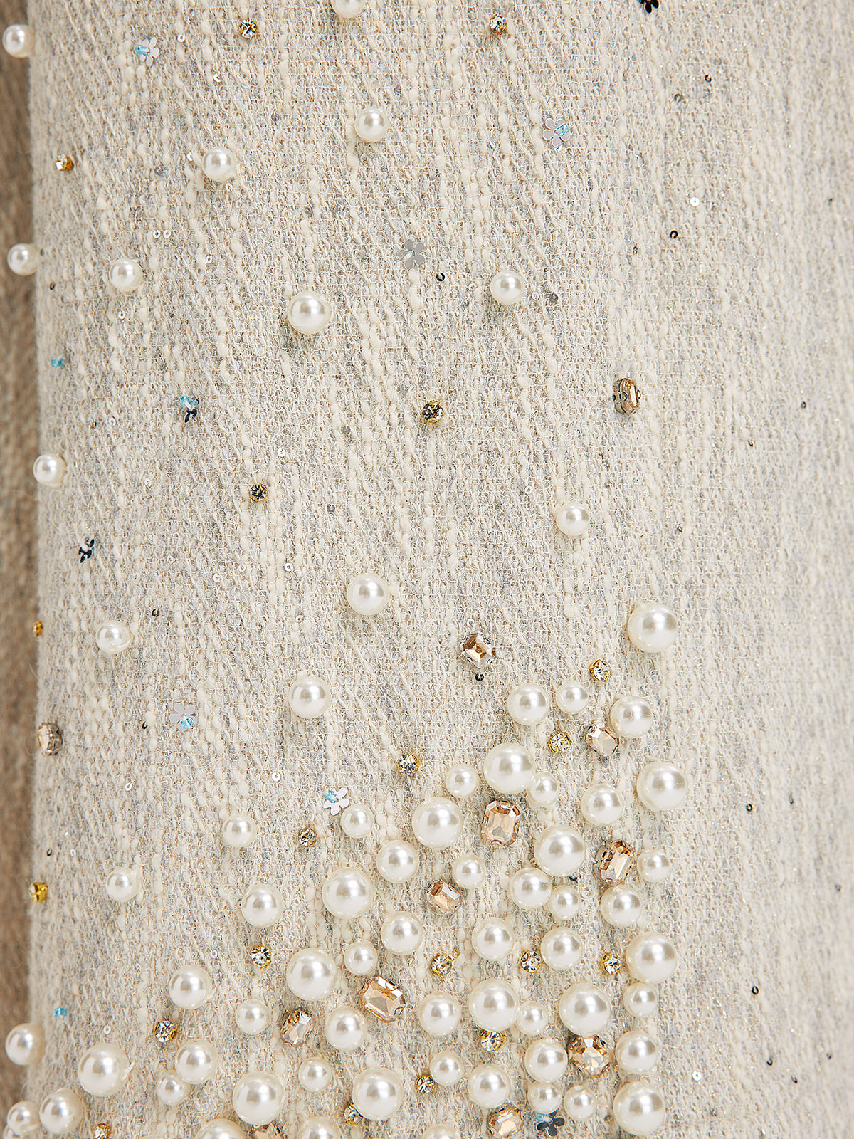 Final Sale | Hand-Sewn Pearl Textured Straight-Leg Pants