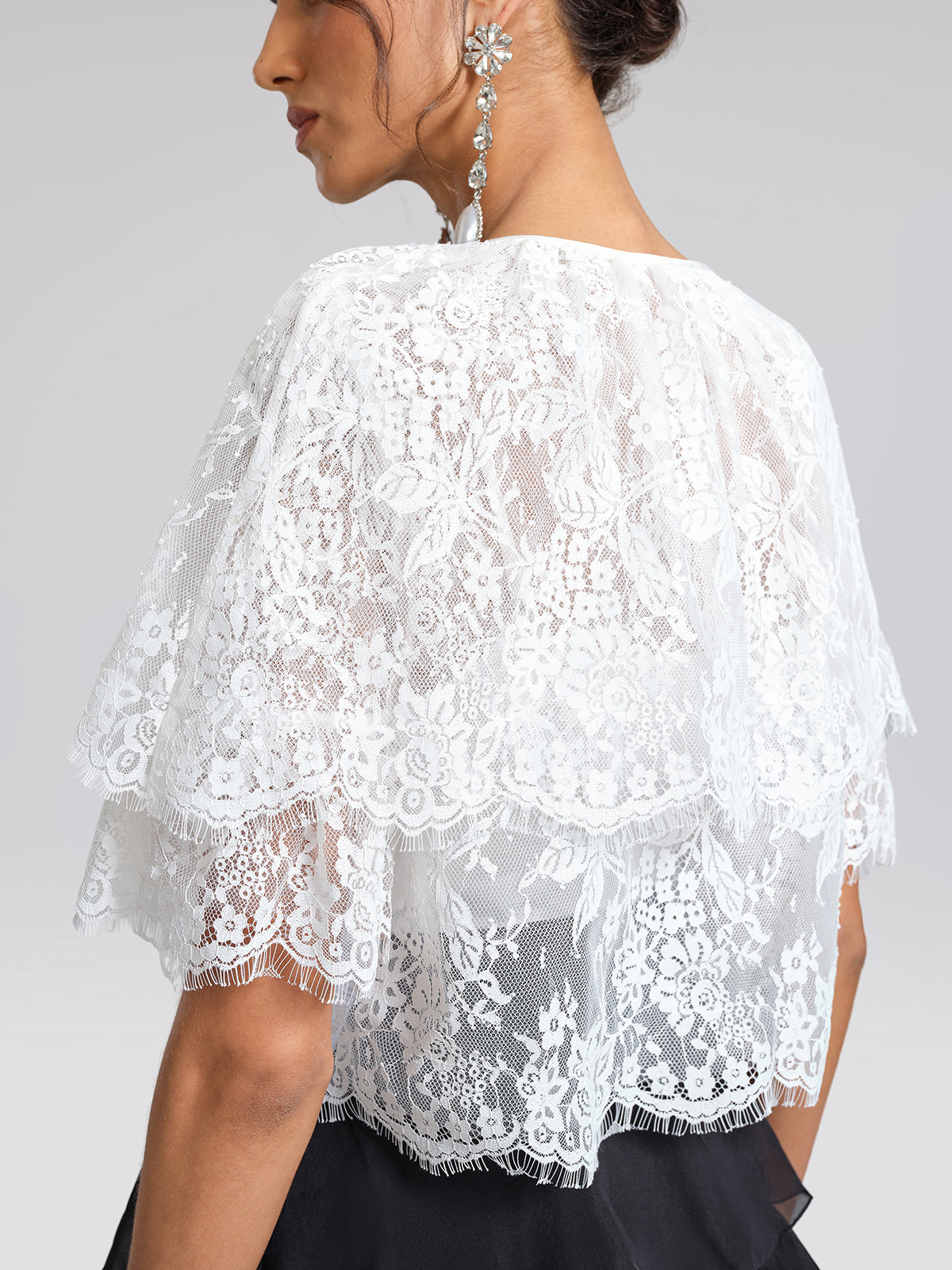 Lace Bow Tie French Style Blouse(Camisole Included)