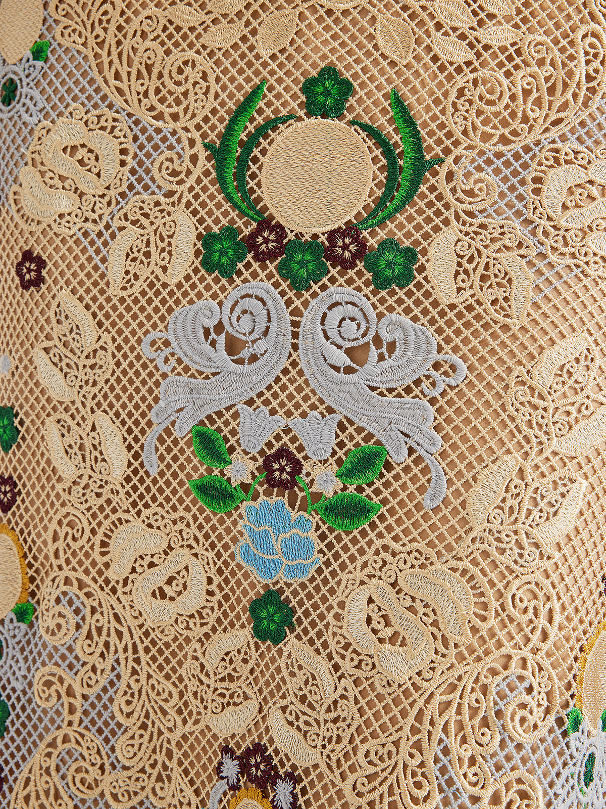 Bohemian Embroidered Floral Hand-Beaded Top