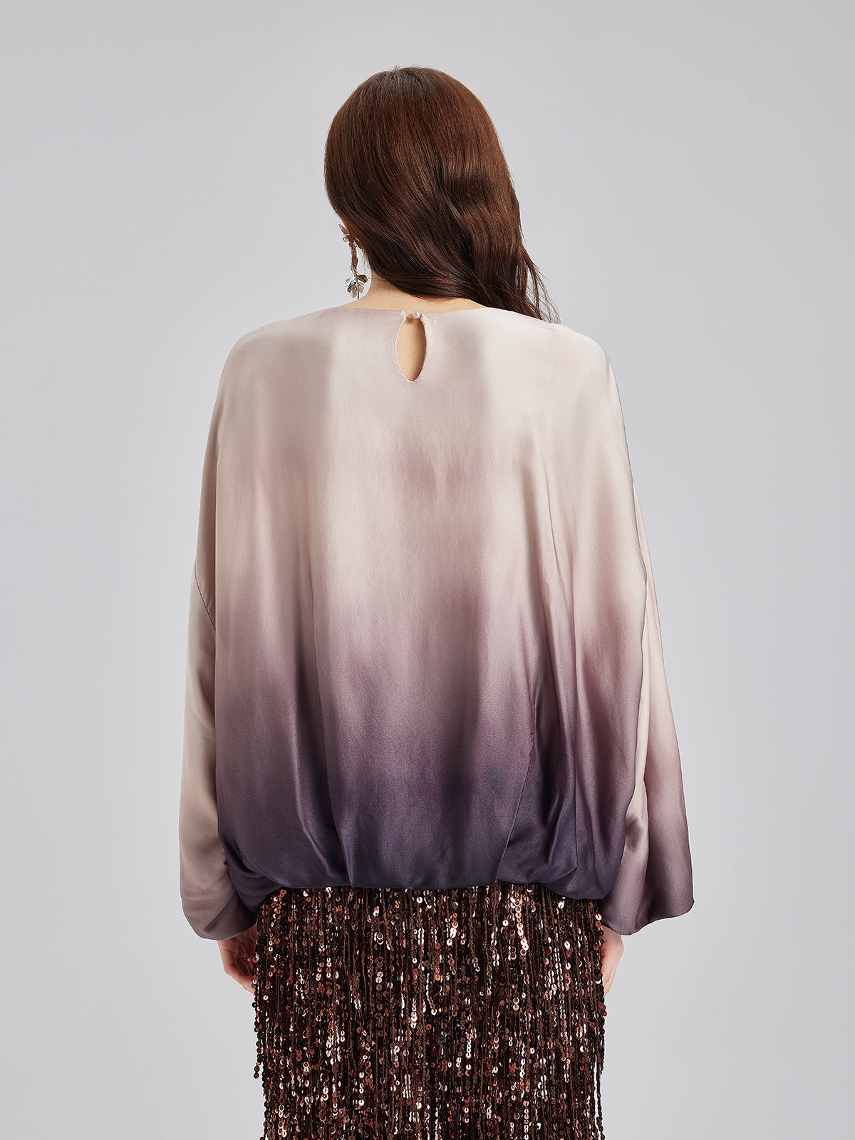 Quiet Luxury Gradient Elegant Pleated Top