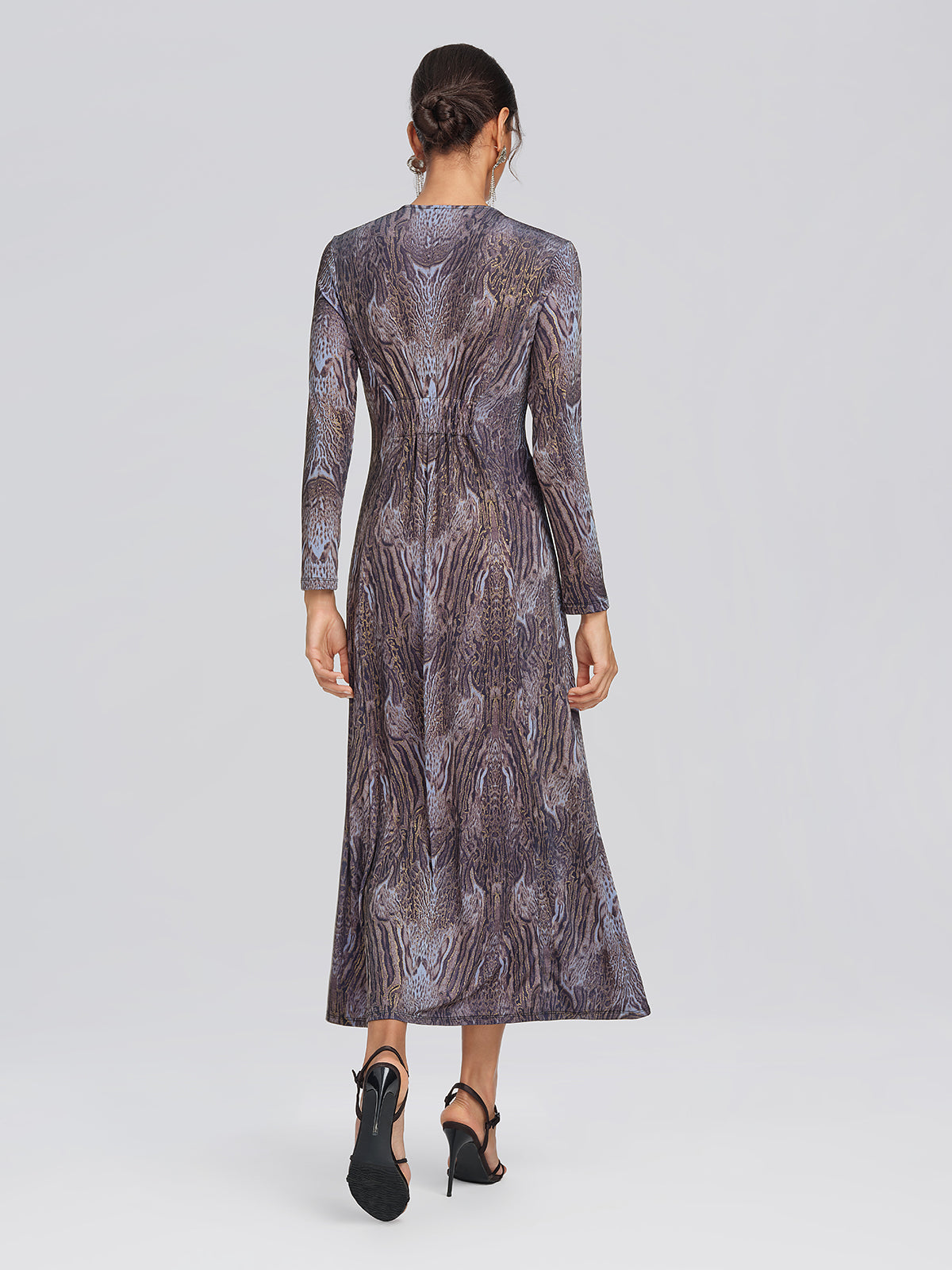 Stretch Knit Leopard Print Beaded Dress