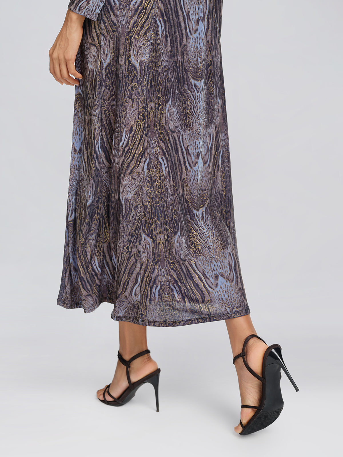 Stretch Knit Leopard Print Beaded Dress