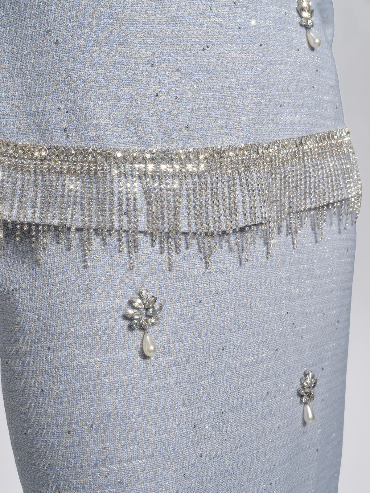 Textured Tweed Pearl Beaded Blouse