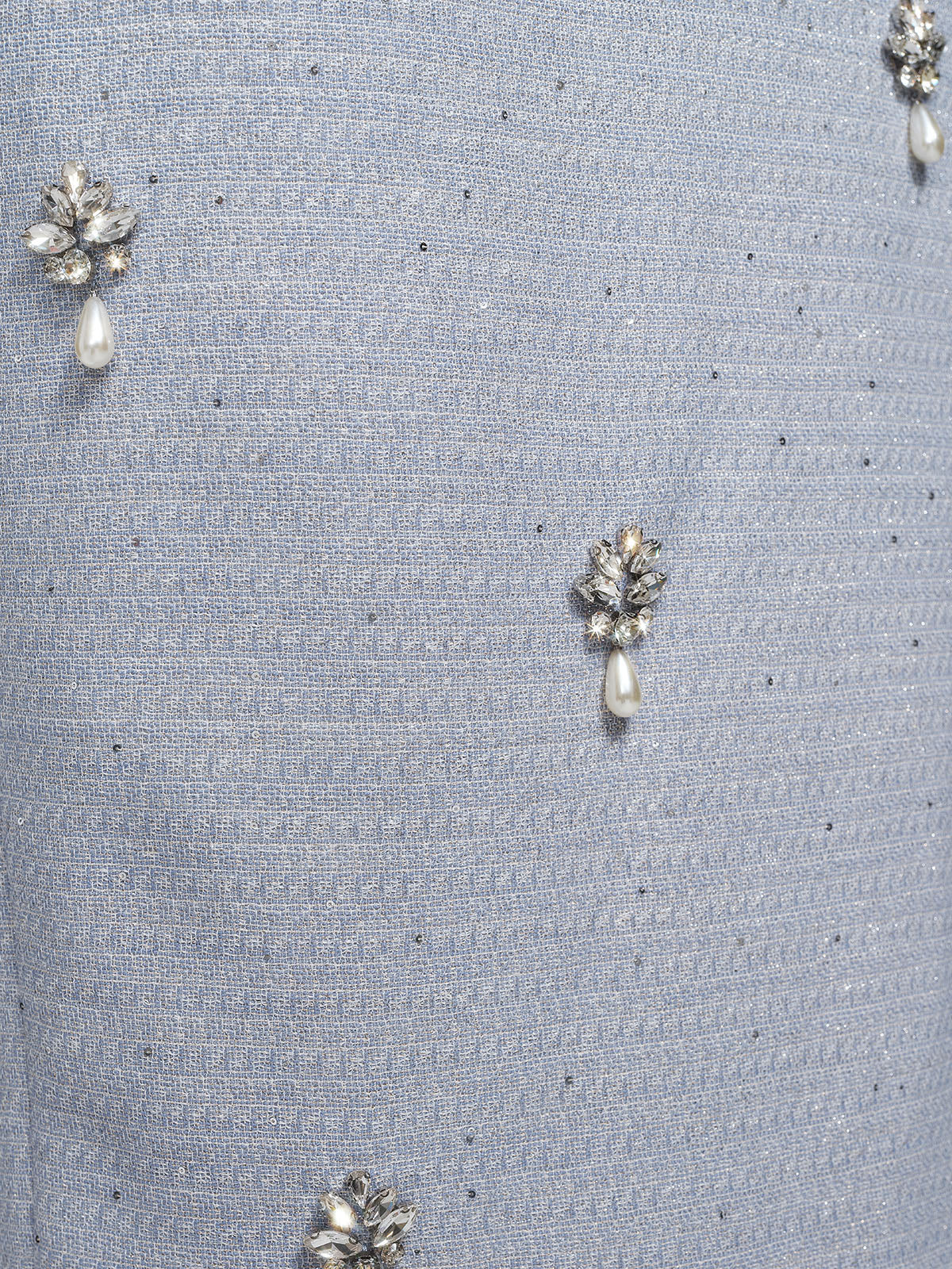 Textured Tweed Pearl Beaded Blouse