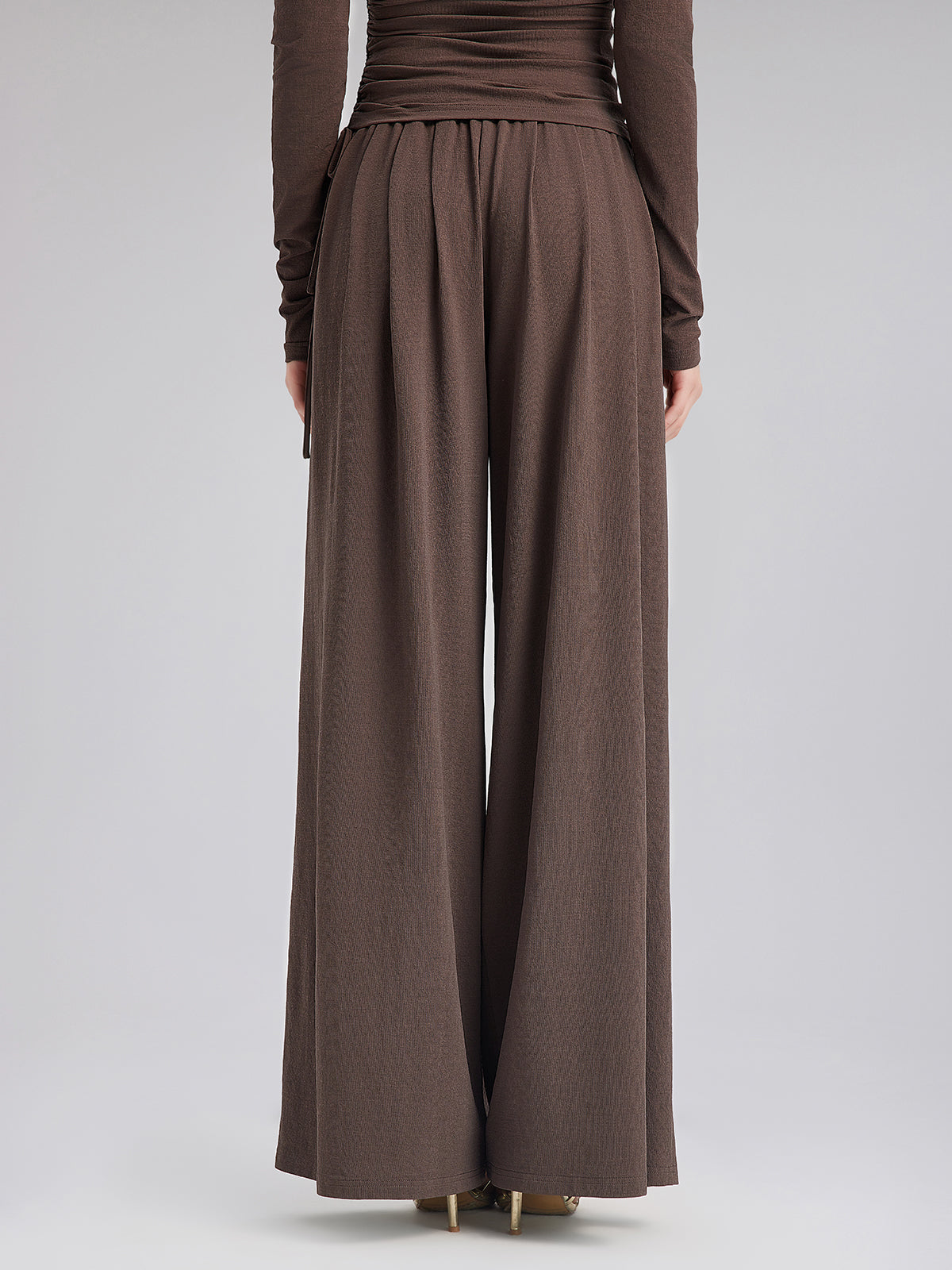 Relaxed Loose Straight-Leg Knit Pants