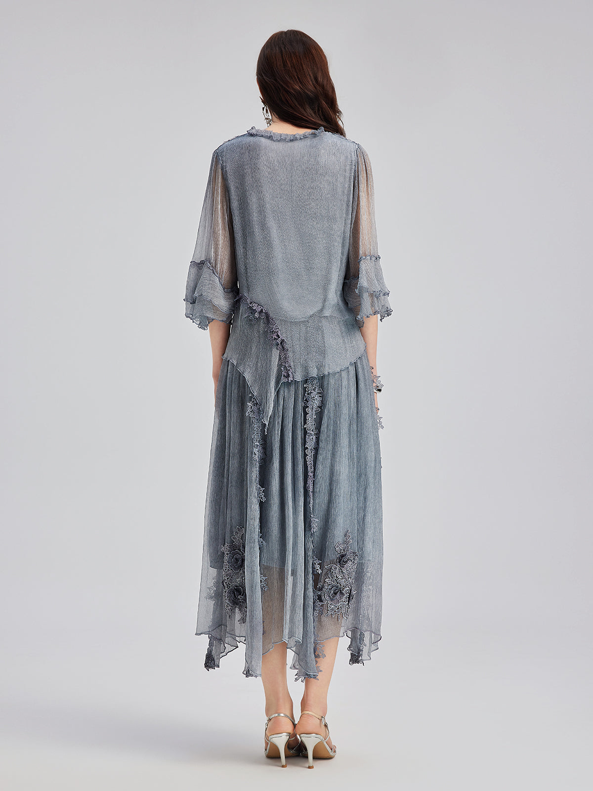 Elegant Lace-Dyed Silk Top