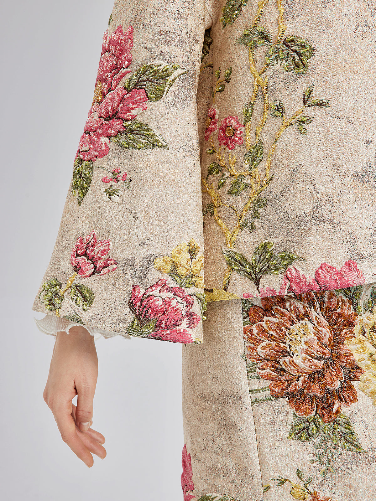 3D Jacquard Hand-Beaded Embellished Jacket