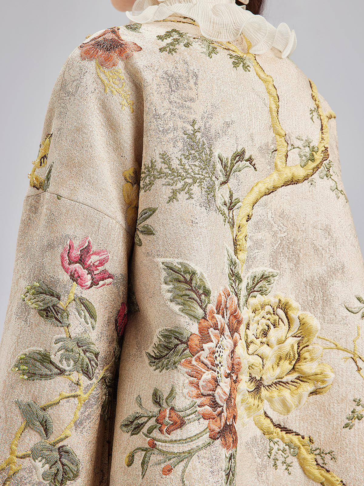 3D Jacquard Hand-Beaded Embellished Jacket