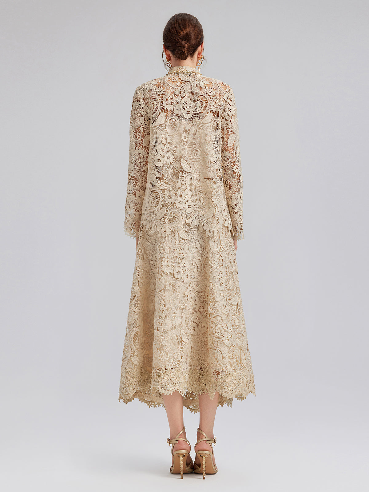 Baroque Guipure Lace A-Line Skirt