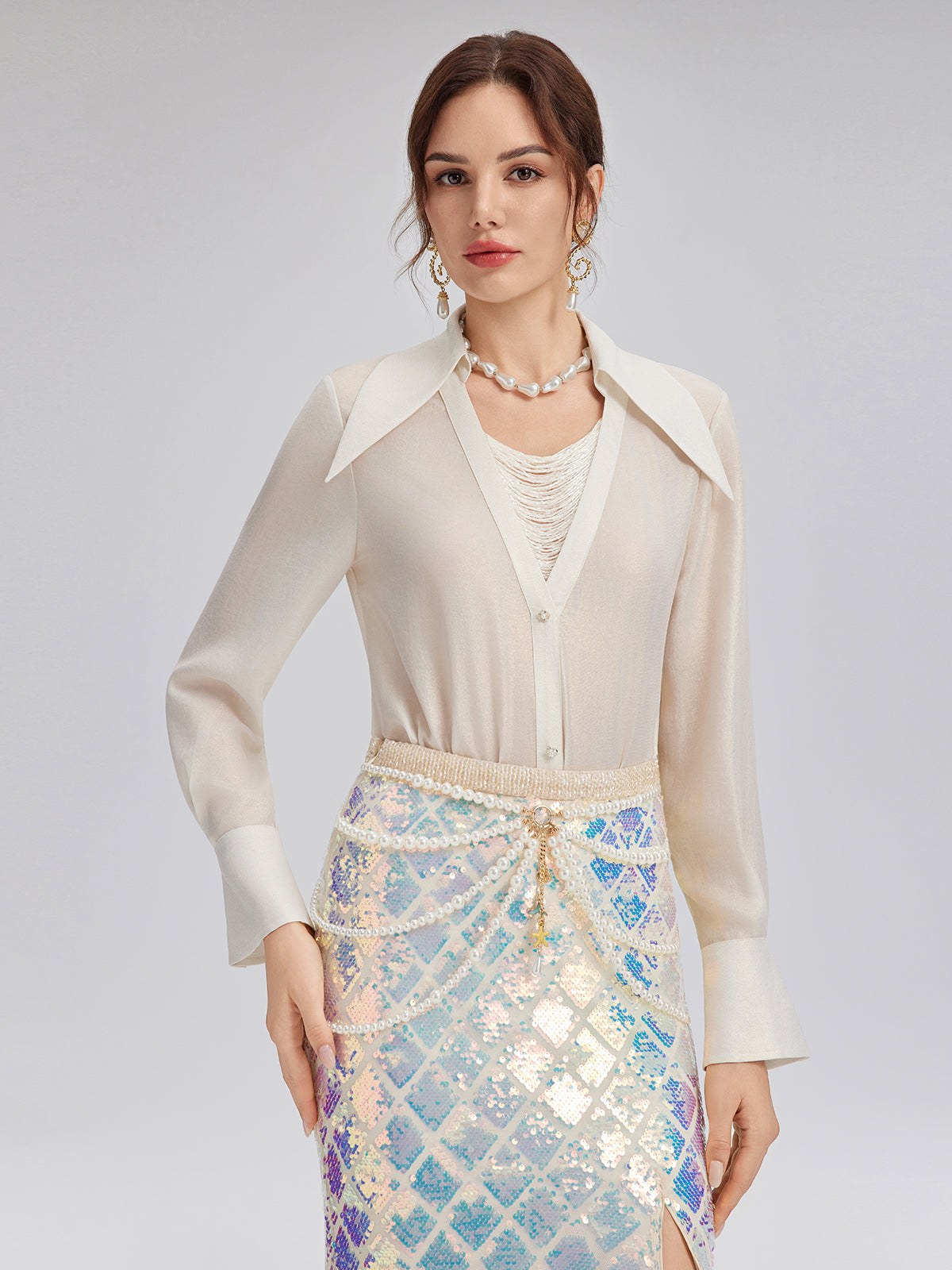 Layered Pearl Fringe Waist Chain