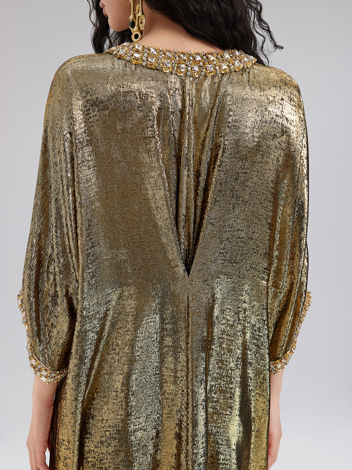 Stunning Gold V-neck Dress
