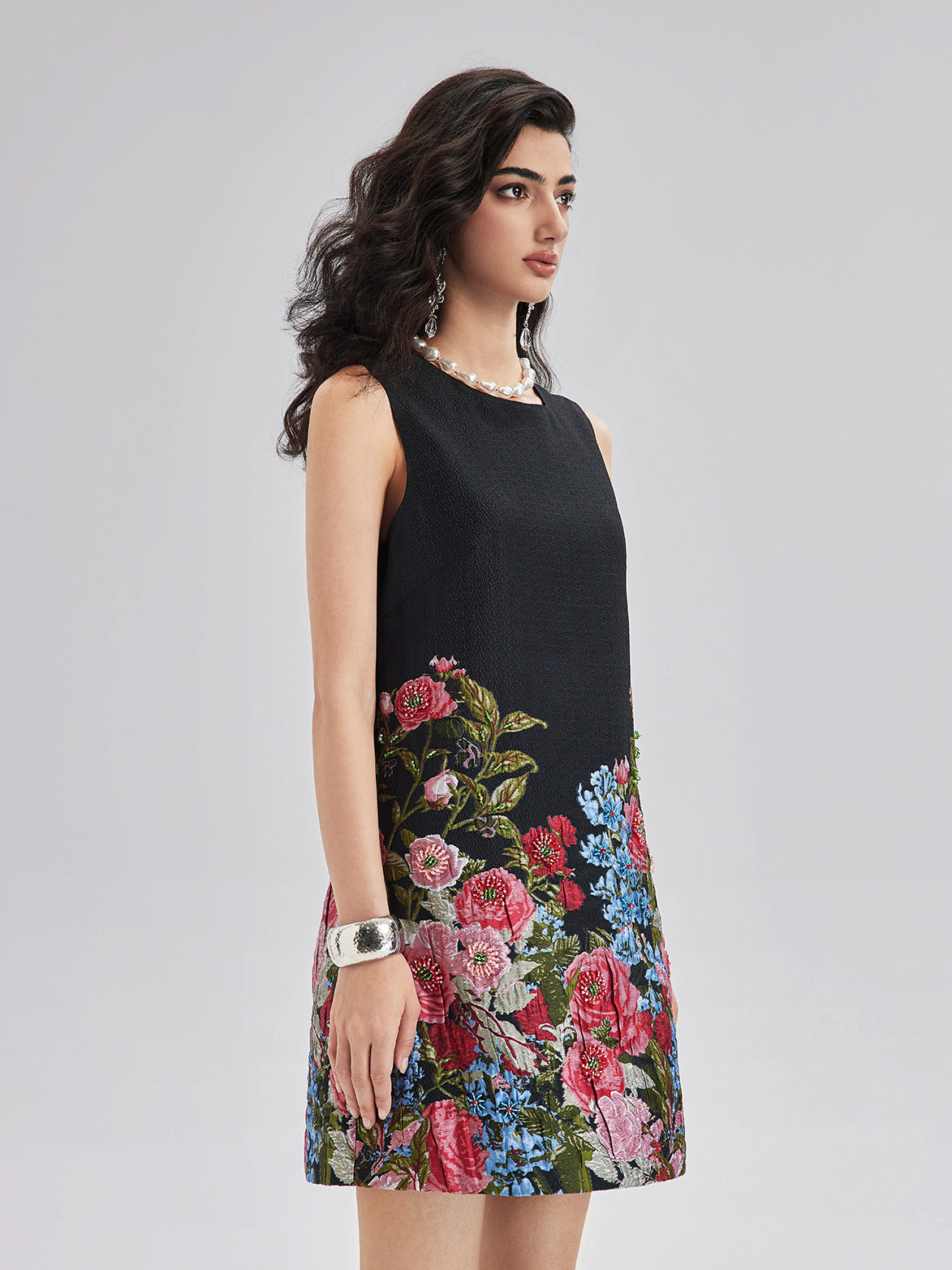 Limited Handcrafted 3D Beaded Floral Dress