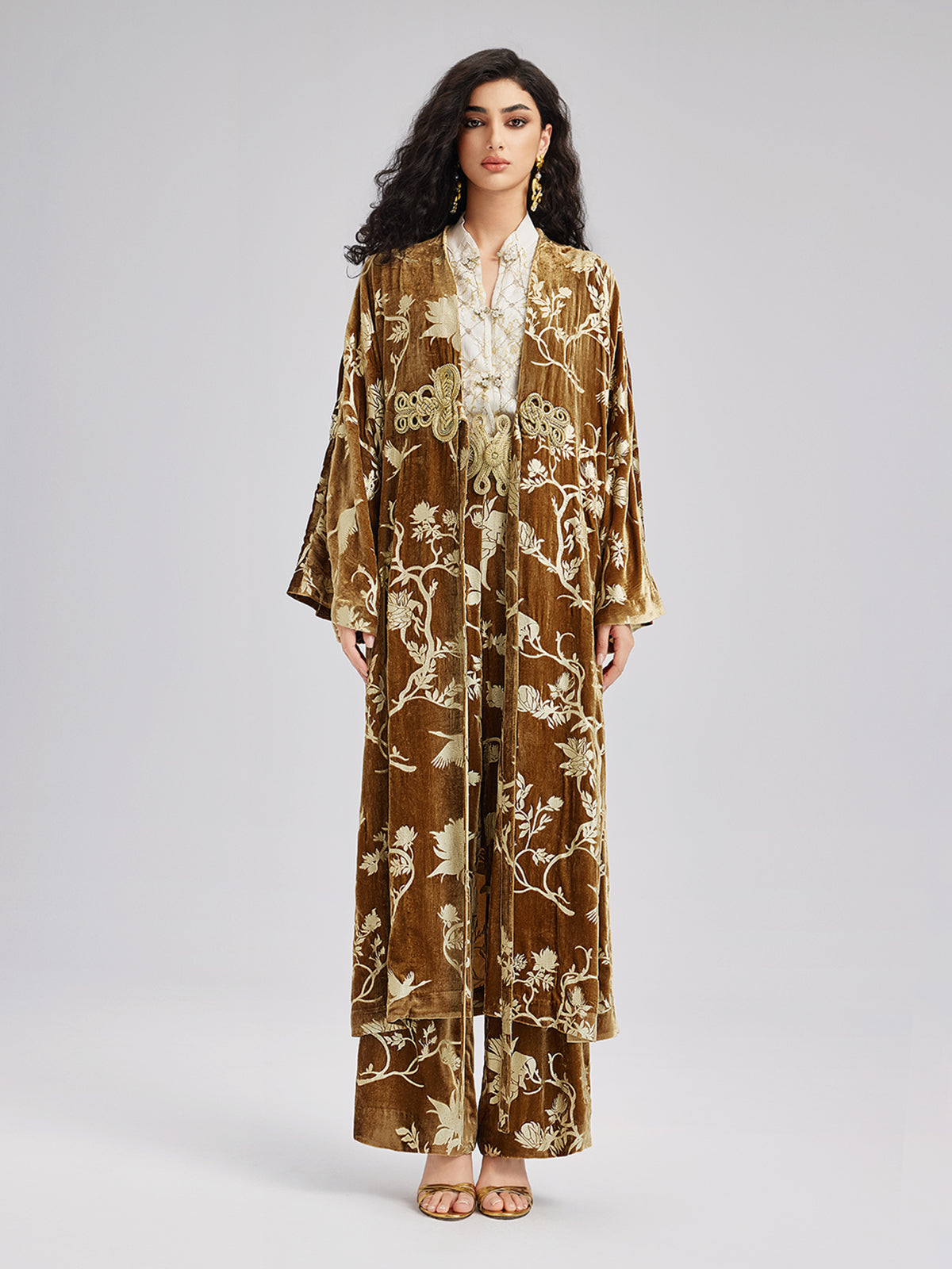 Final Sale | Gold Silk Foil Velvet Jacket