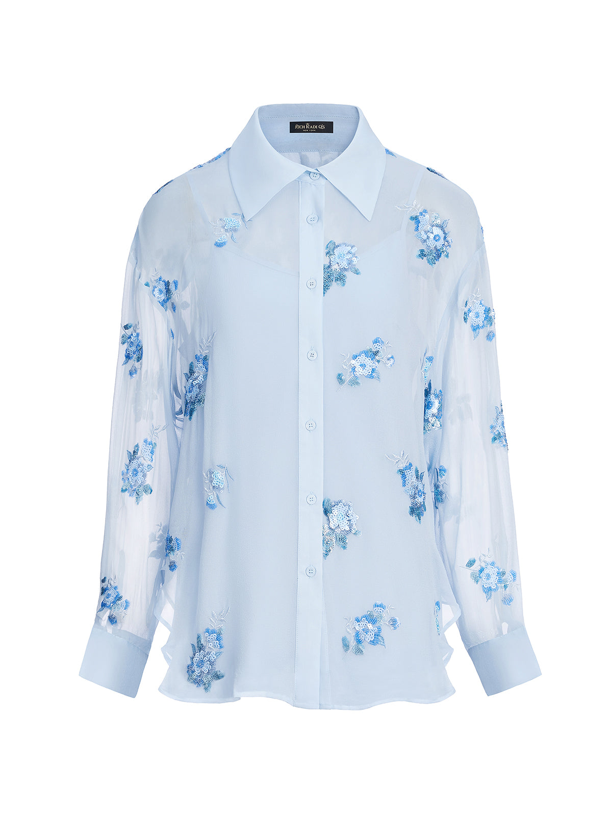 Final Sale | Silk Floral Embroidered Shirt