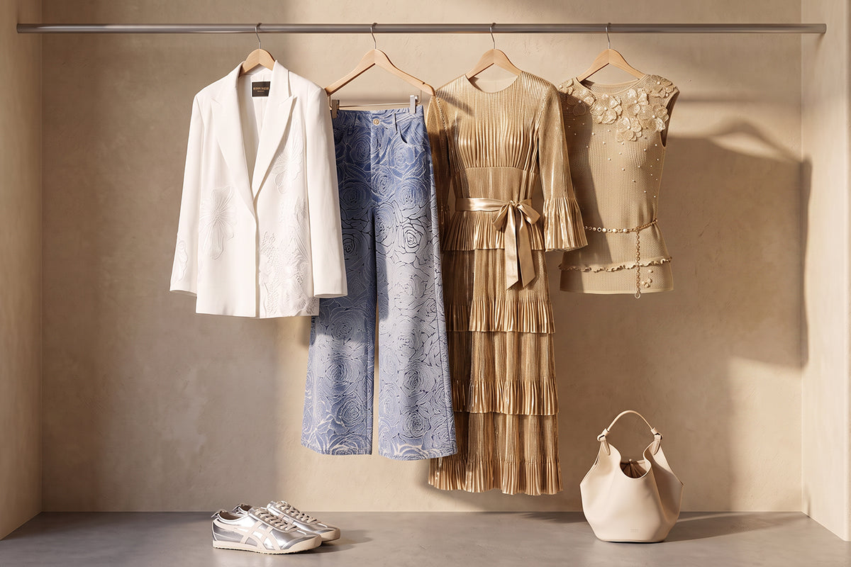 richradiqs elegant women’s blazers, trousers, dresses, sneakers, and handbag for versatile occasions